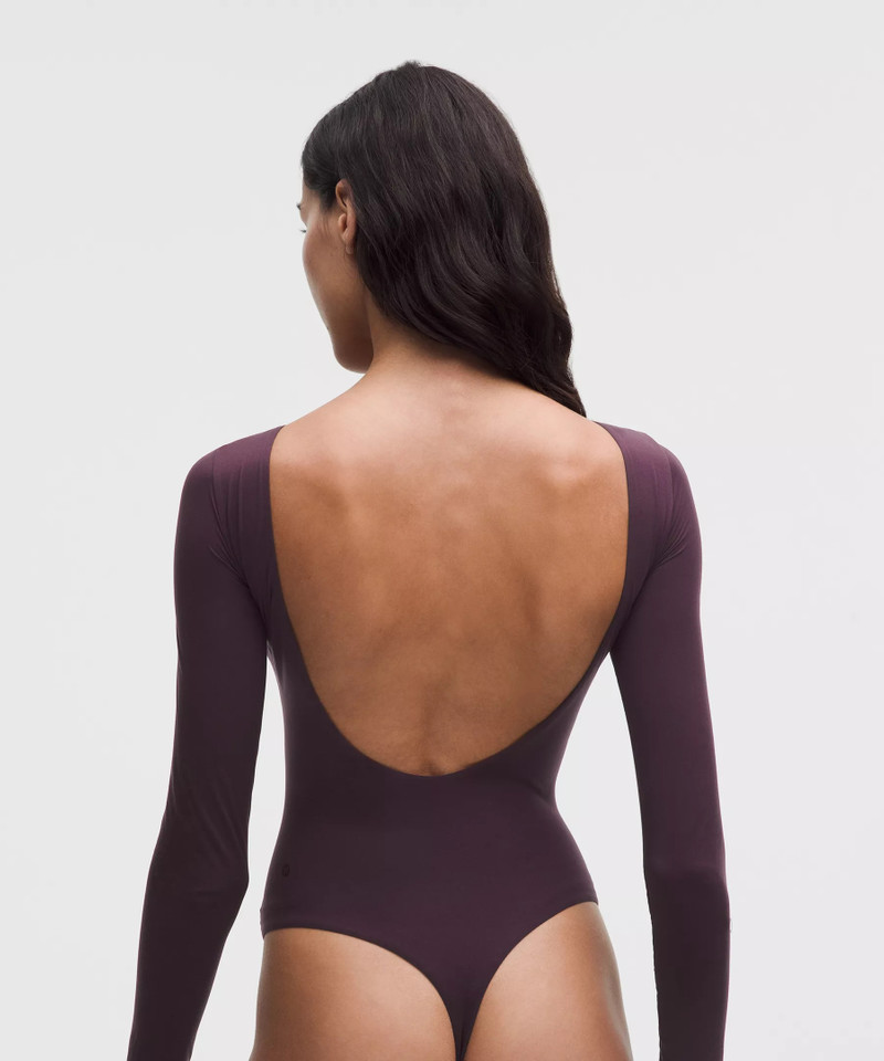 Wundermost Ultra-Soft Nulu Boatneck Scoop-Back Long-Sleeve Bodysuit 3