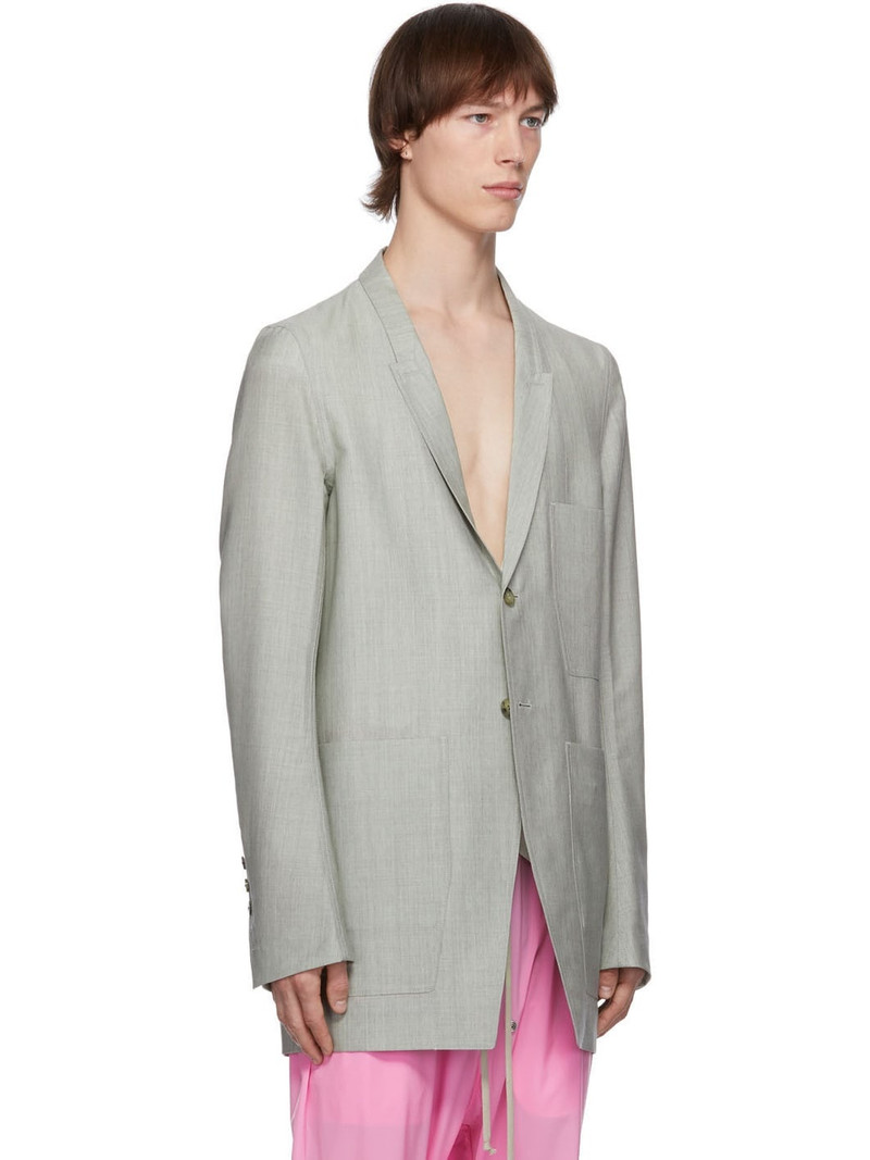 Rick Owens Grey Mohair Lido Jacket outlook