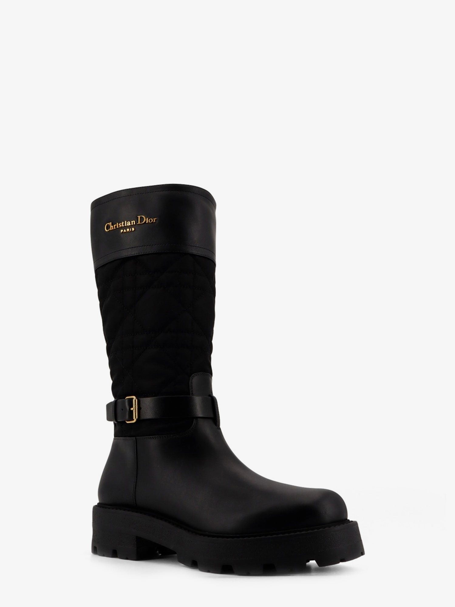 Dior D-Town Leather And Technical Fabric With Cannage Motif Boots - 2