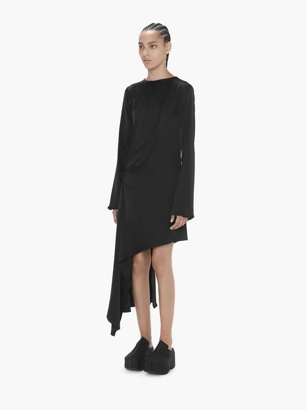 LONG SLEEVE ASYMMETRIC DRESS - 4