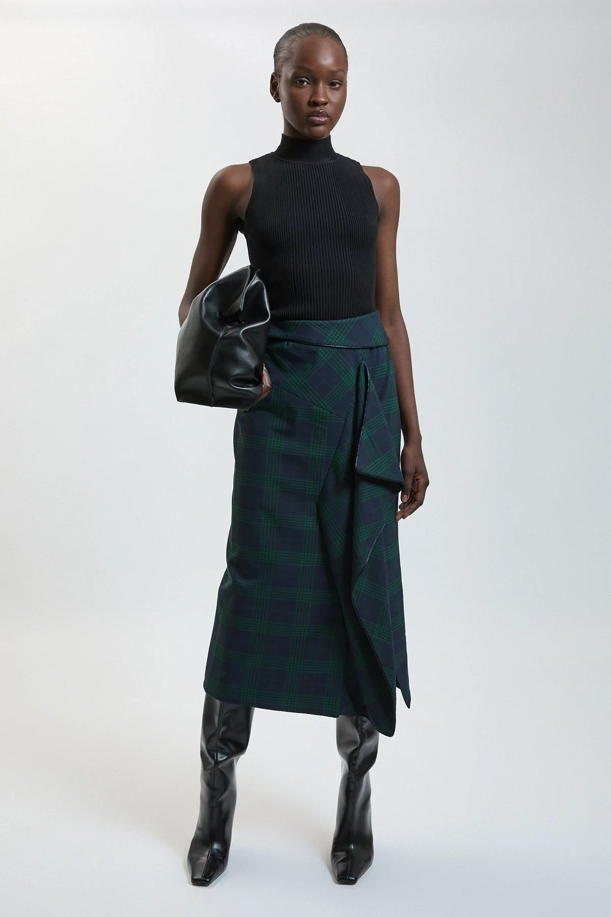 Tartan Check Wrap Skirt - 1