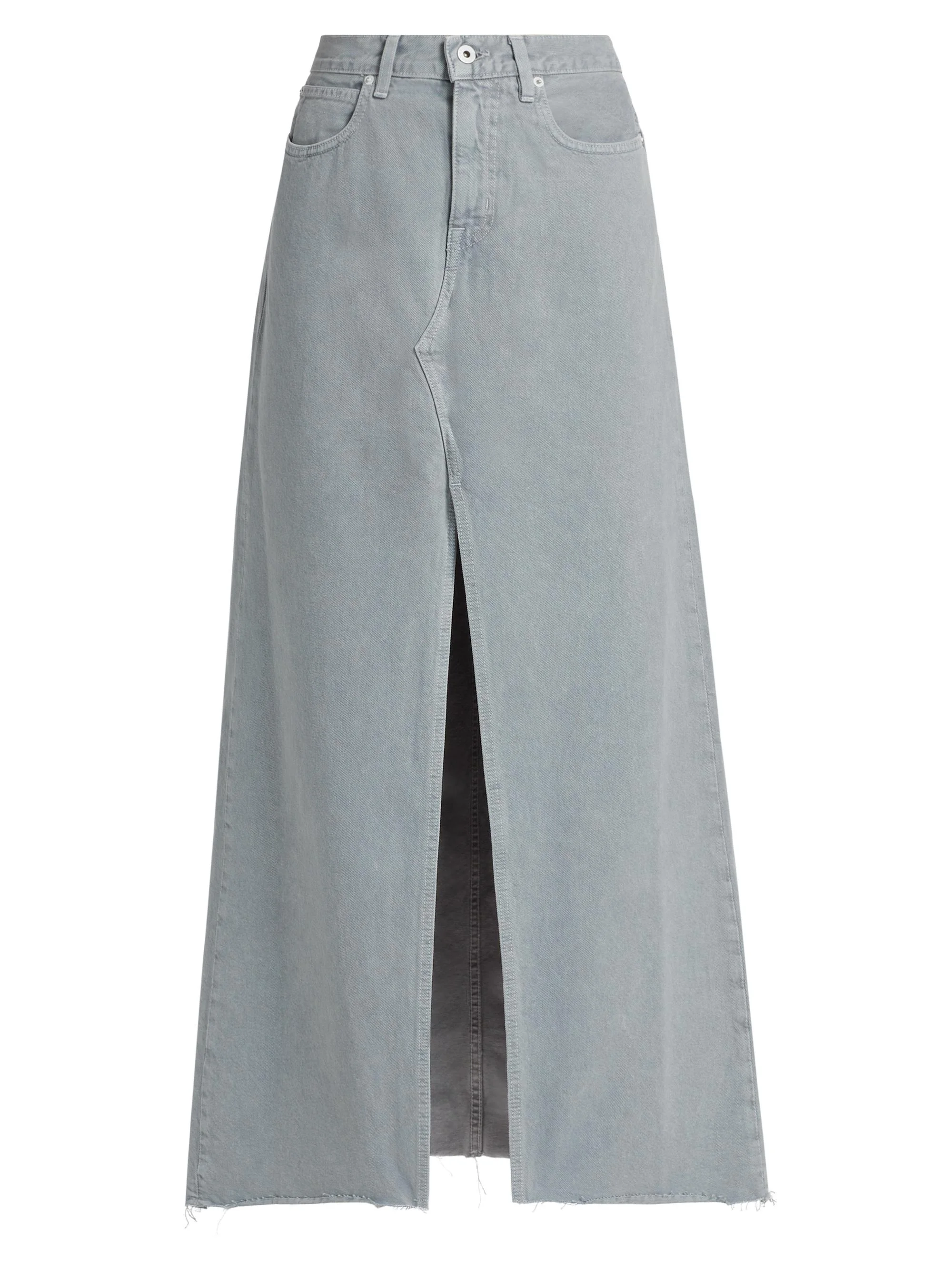 Women's Low-Rise Denim Maxi Skirt - Dove Gray - 1