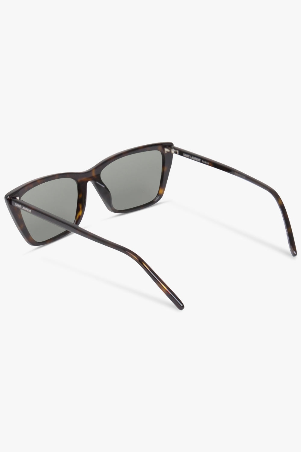 SL 737 MICA THIN SQUARE CAT EYE SUNGLASSES | DARK HAVANA/GREY - 3