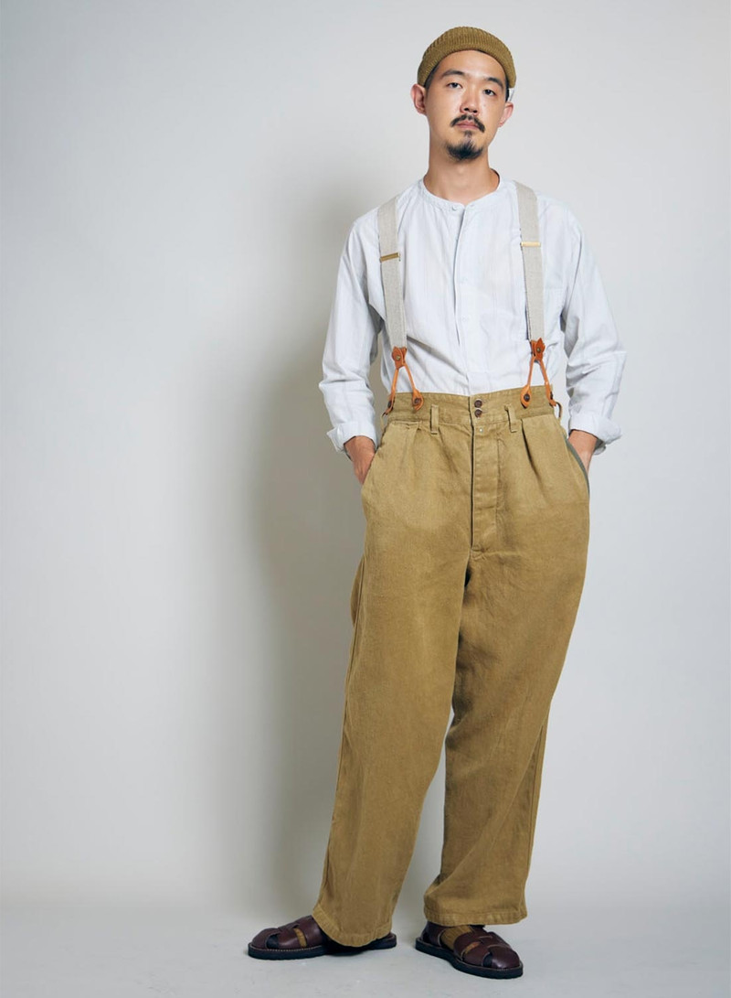 Nigel Cabourn Work Pant Repair Finish in Khaki outlook