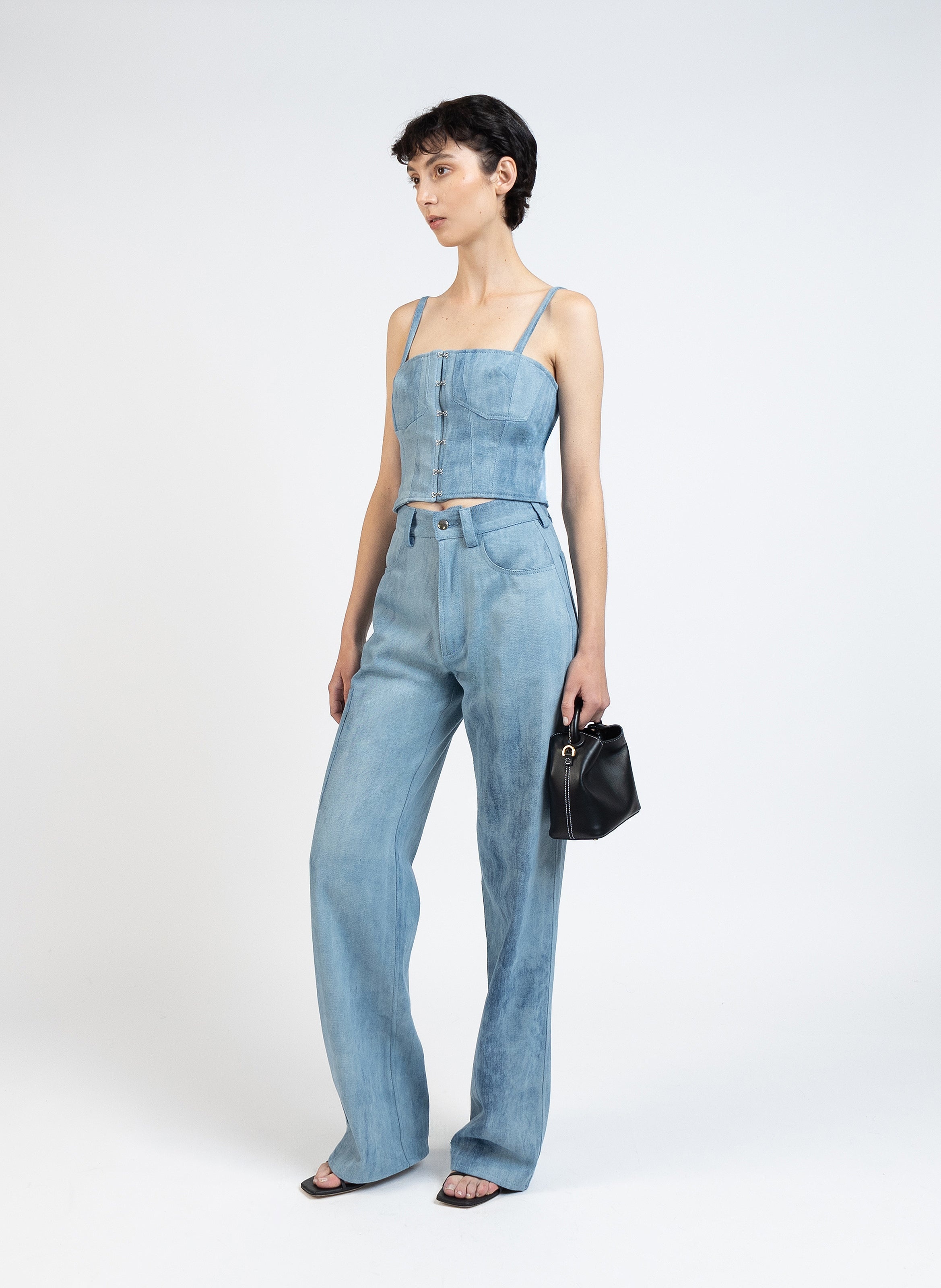 Denim Cargo Trousers/Light Blue - 3