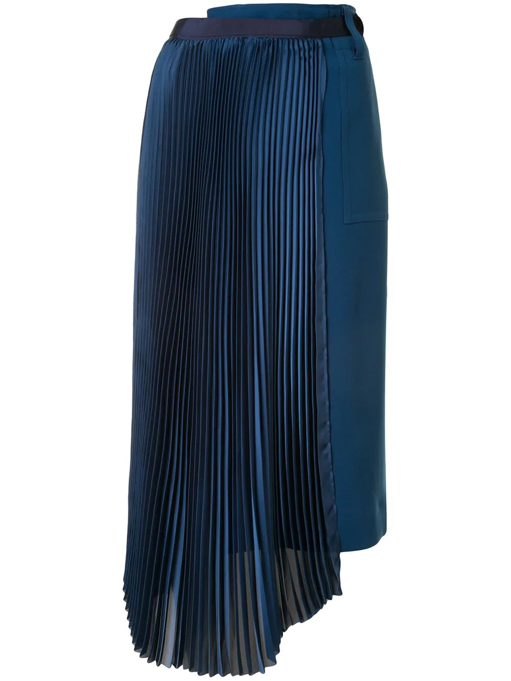 asymmetric pleated midi skirt - 1