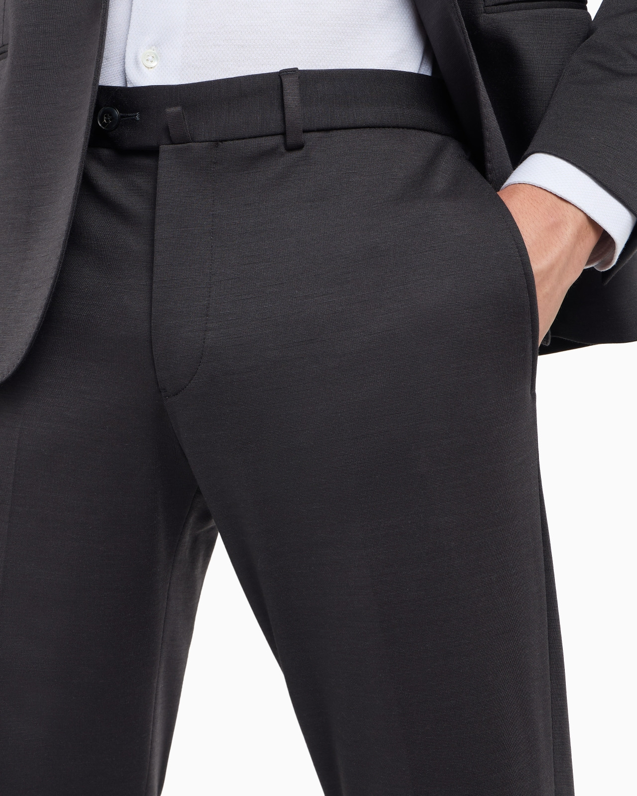 Modern-fit single-breasted suit in a wool-blend stretch plain-knit jersey - 6