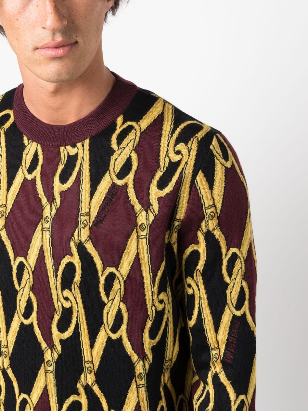 abstract-print virgin-wool jumper - 5