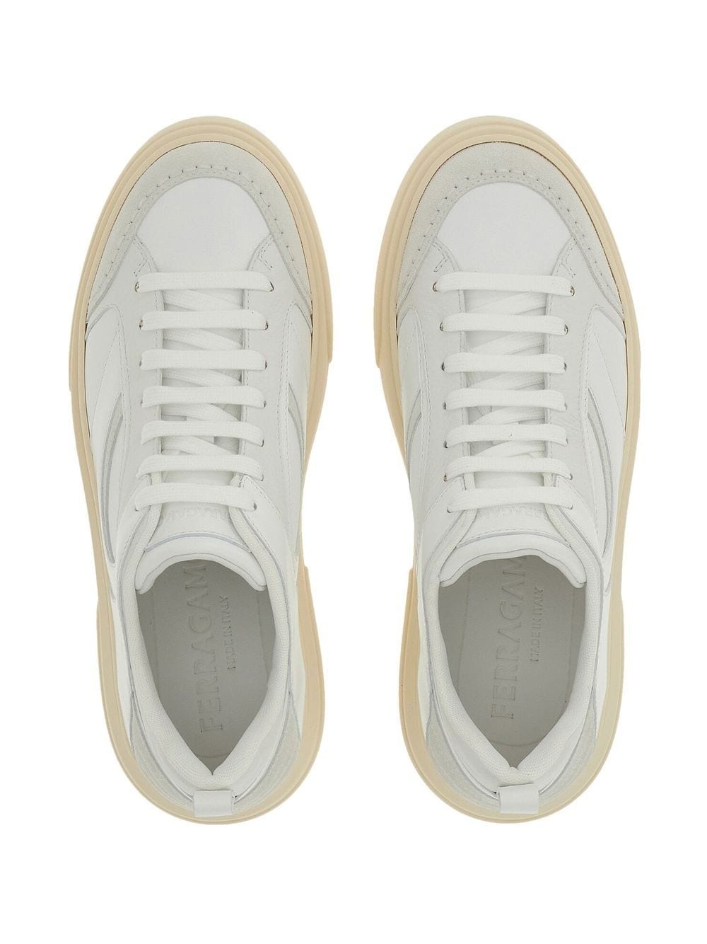 panelled low-top sneakers - 4
