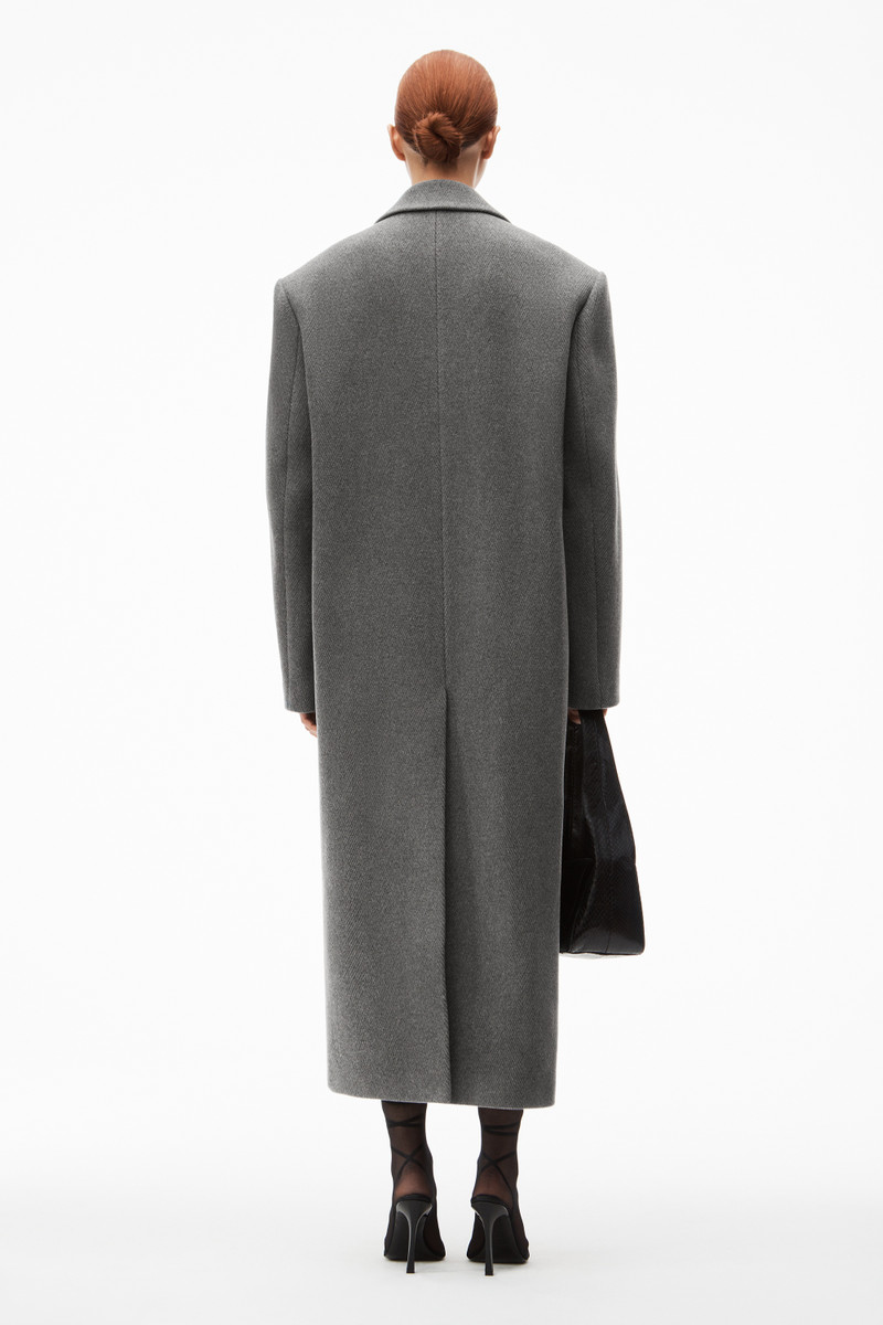 long coat in herringbone coating 5