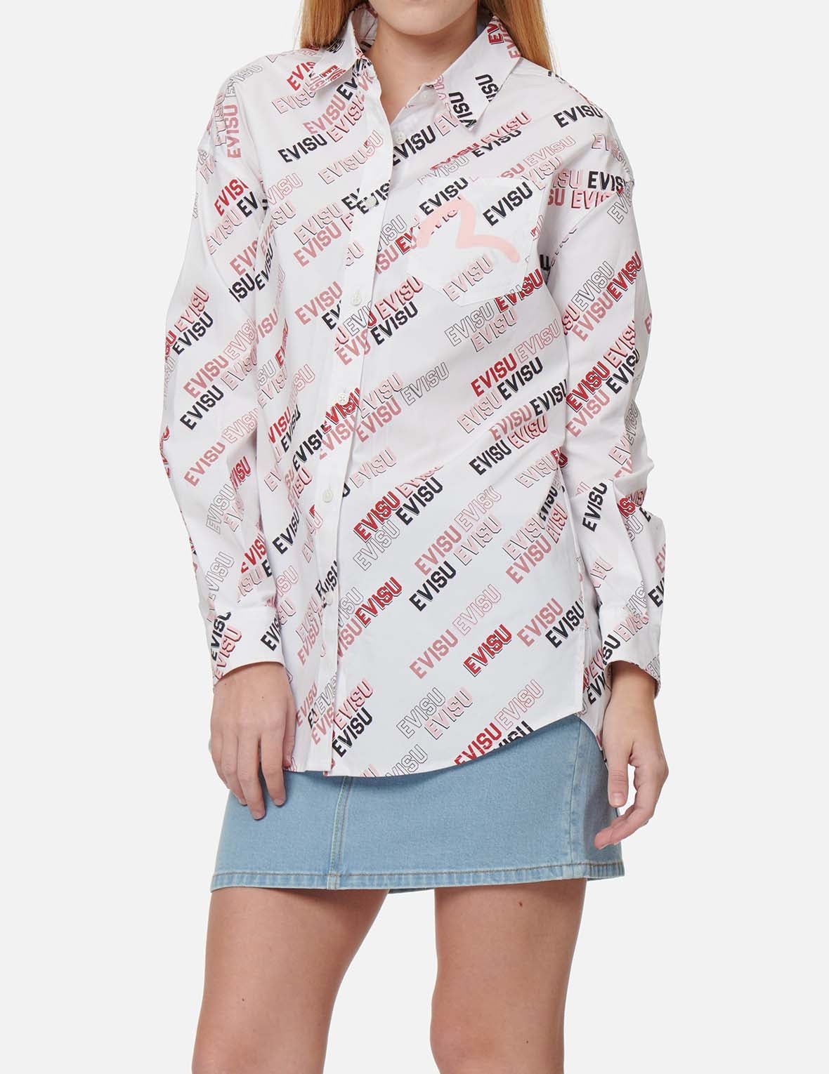 Allover Logo Print Shirt Dress - 3