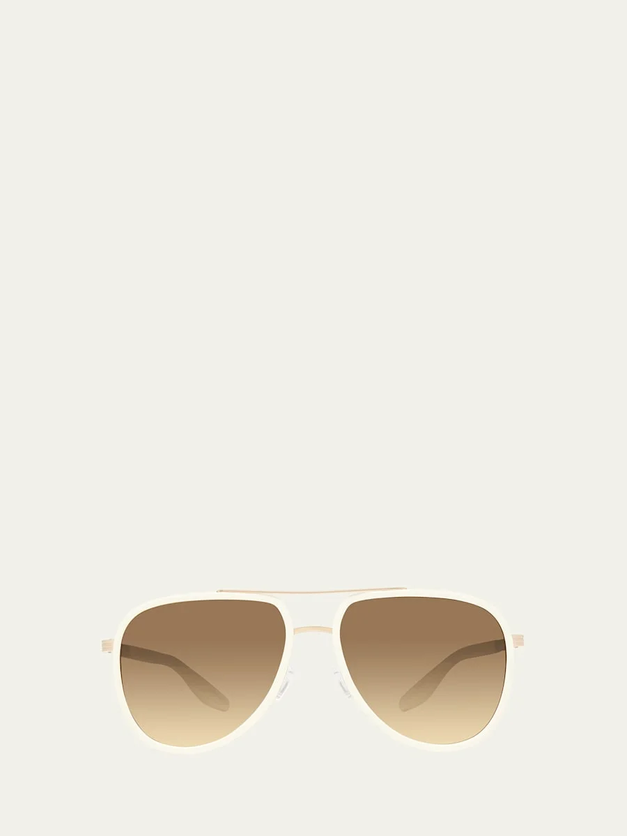 Men's Cani Zyl and Titanium Aviator Sunglasses - 1