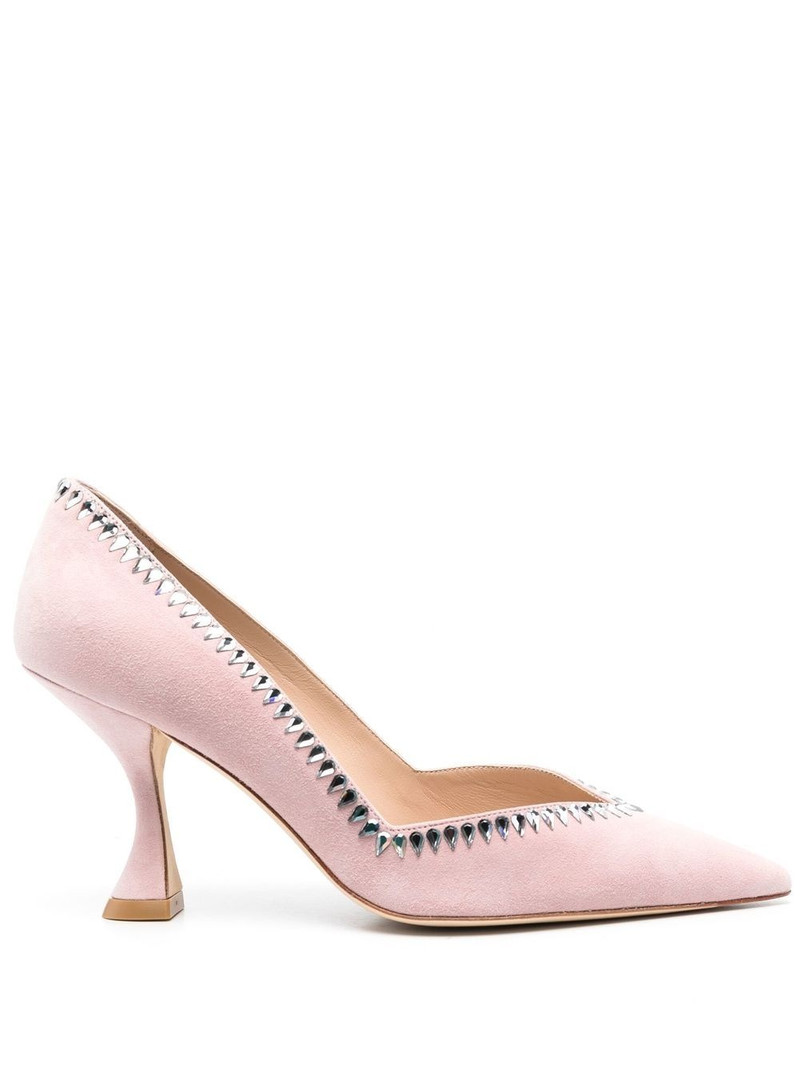 70mm suede crystal-embellished pumps 1