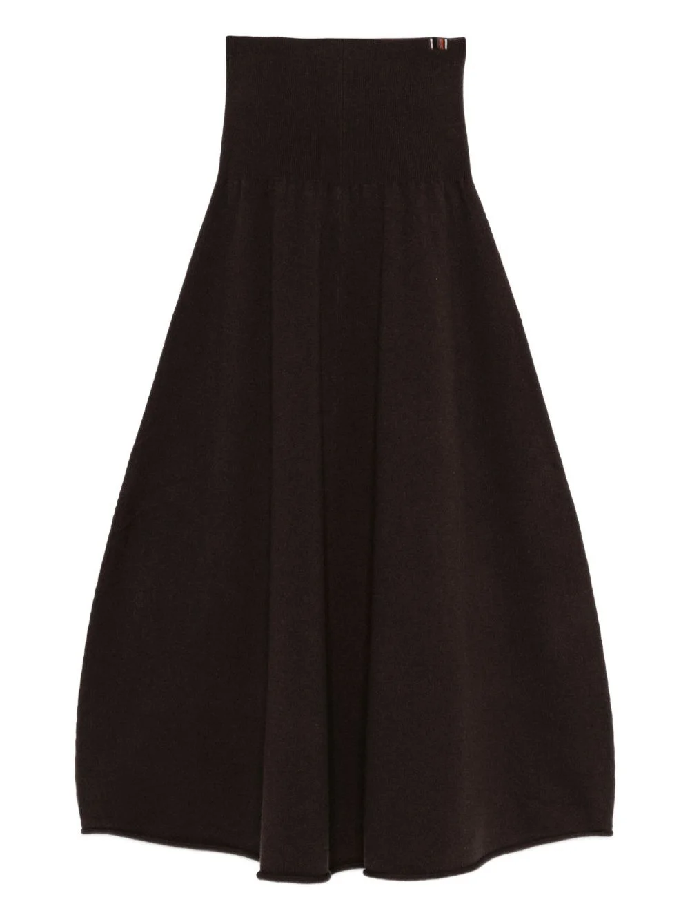 ribbed-waistband midi skirt - 1