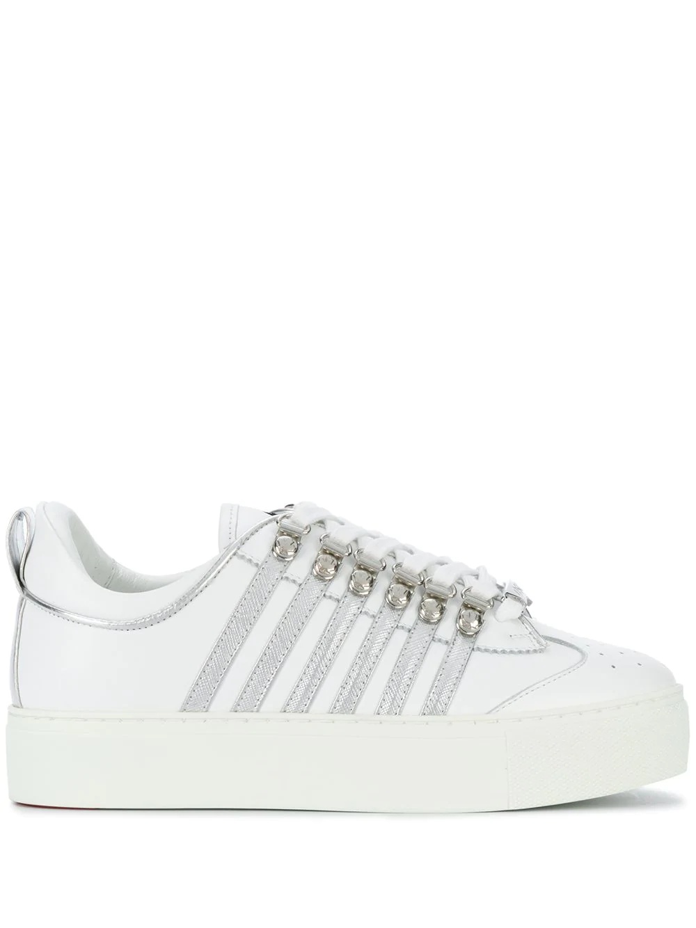 metallic low-top sneakers - 1