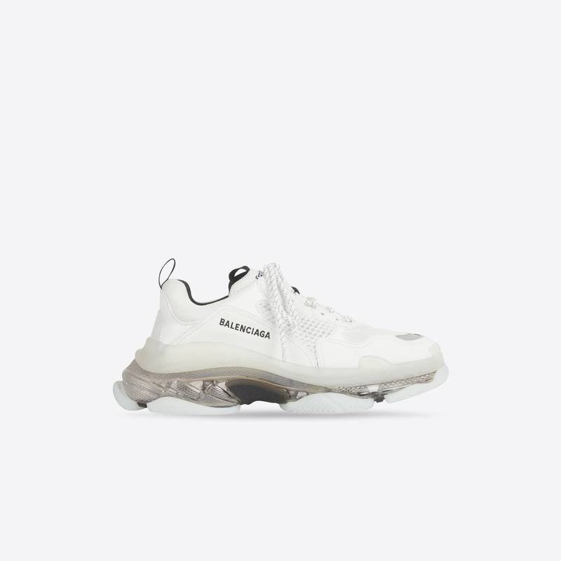 남성 트리플 S Clear Sole Sneaker 화이트 / 그레이 - 1