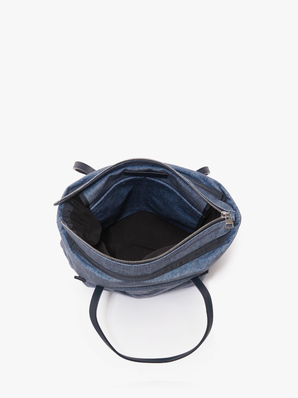 SMALL PUFFY ANCHOR TOTE - VELVET PRINTED DENIM TOTE BAG - 3