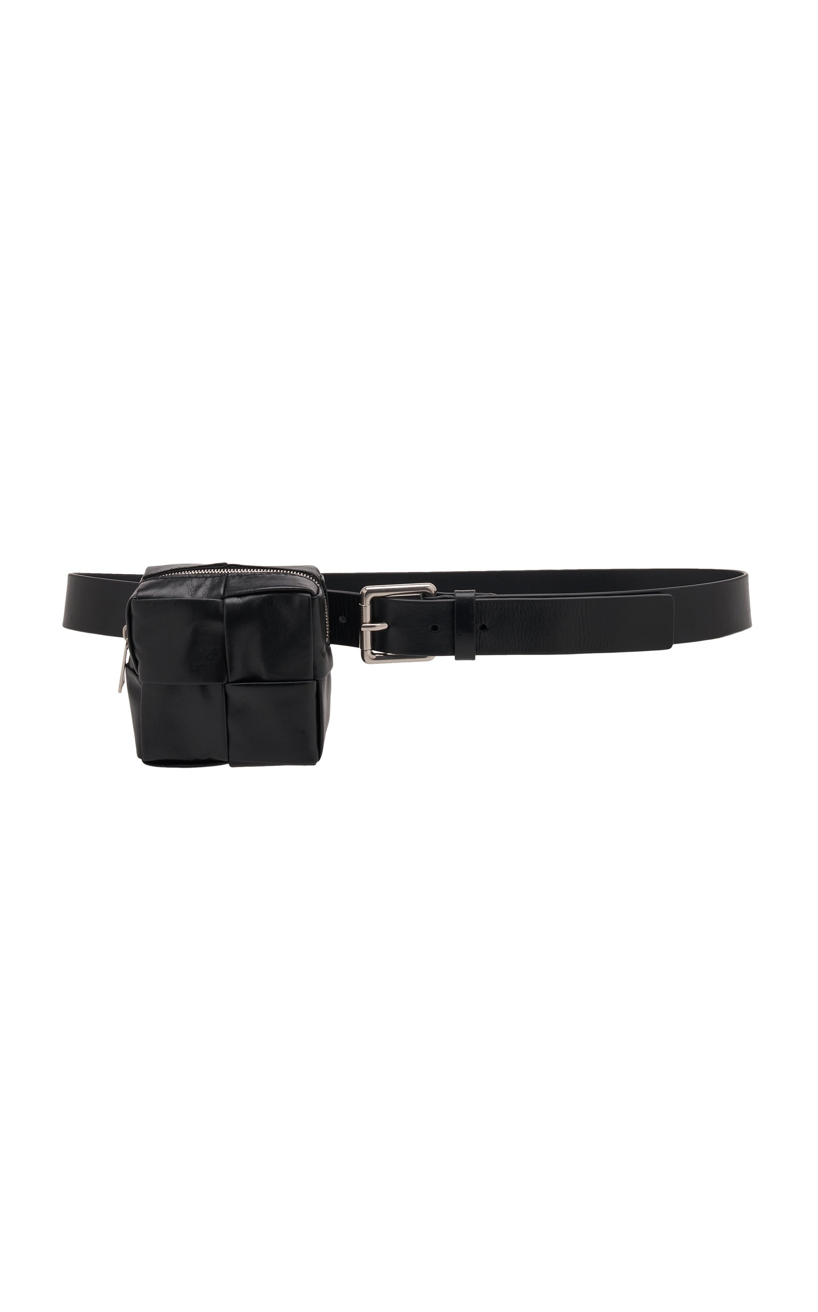 Cassette Pouch Leather Waist Belt black - 1