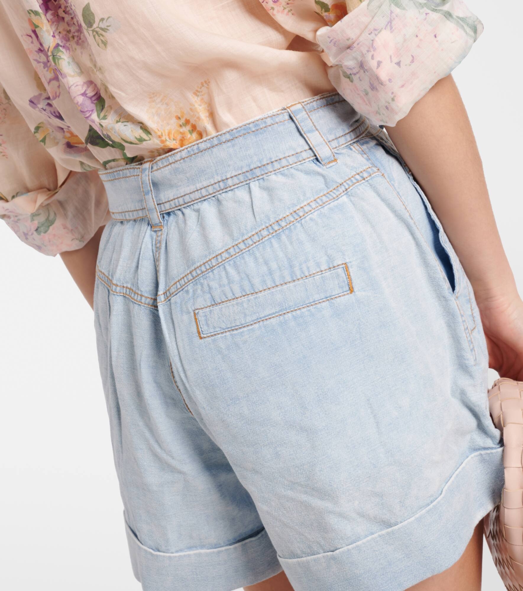 High-rise denim shorts - 5