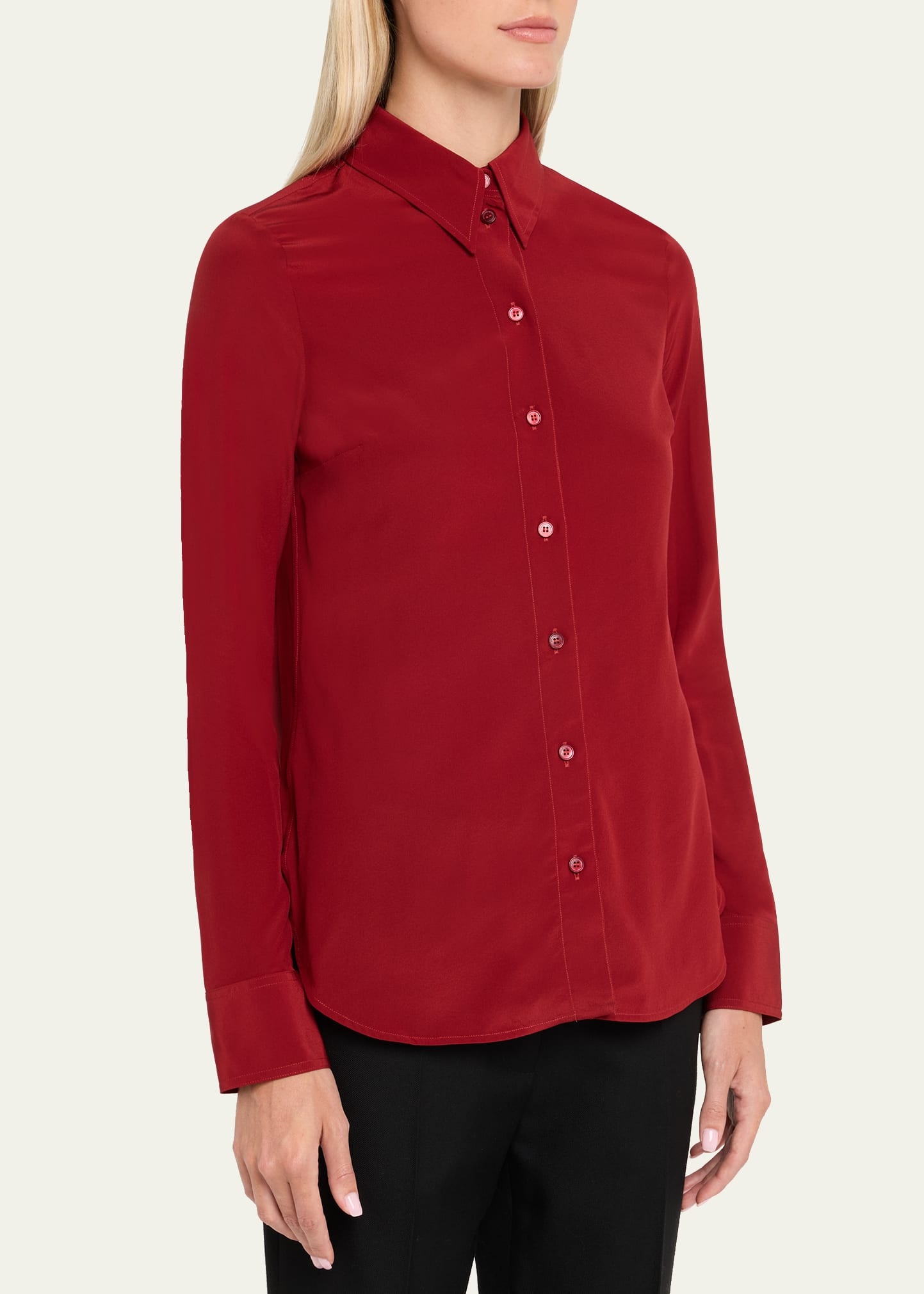 Button Down Silk Top - 4