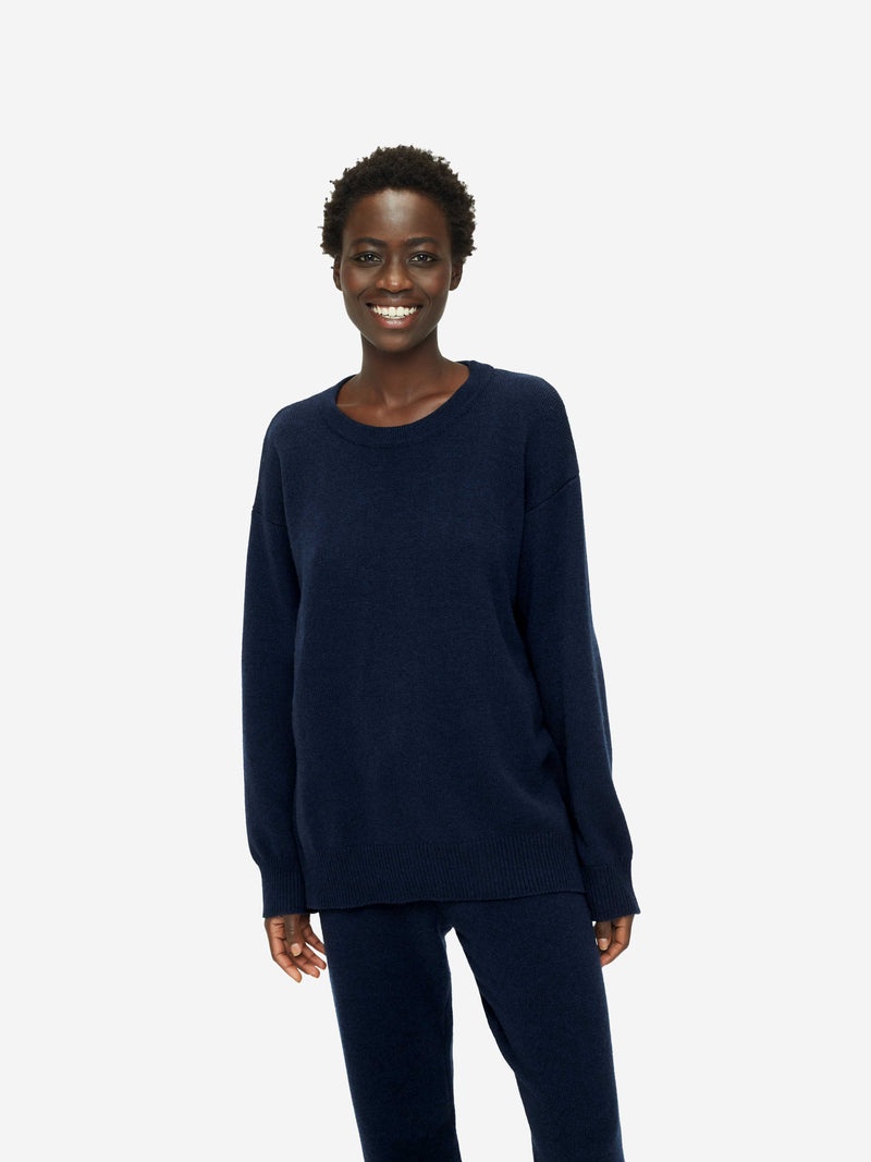 Women's Relaxed Sweater Daphne Cashmere Navy - 7