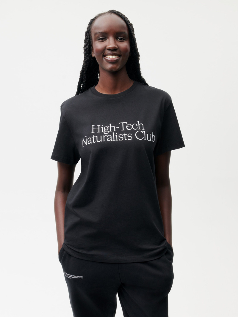 PANGAIA Womens High-Tech Naturalists Club T-shirt - Black outlook