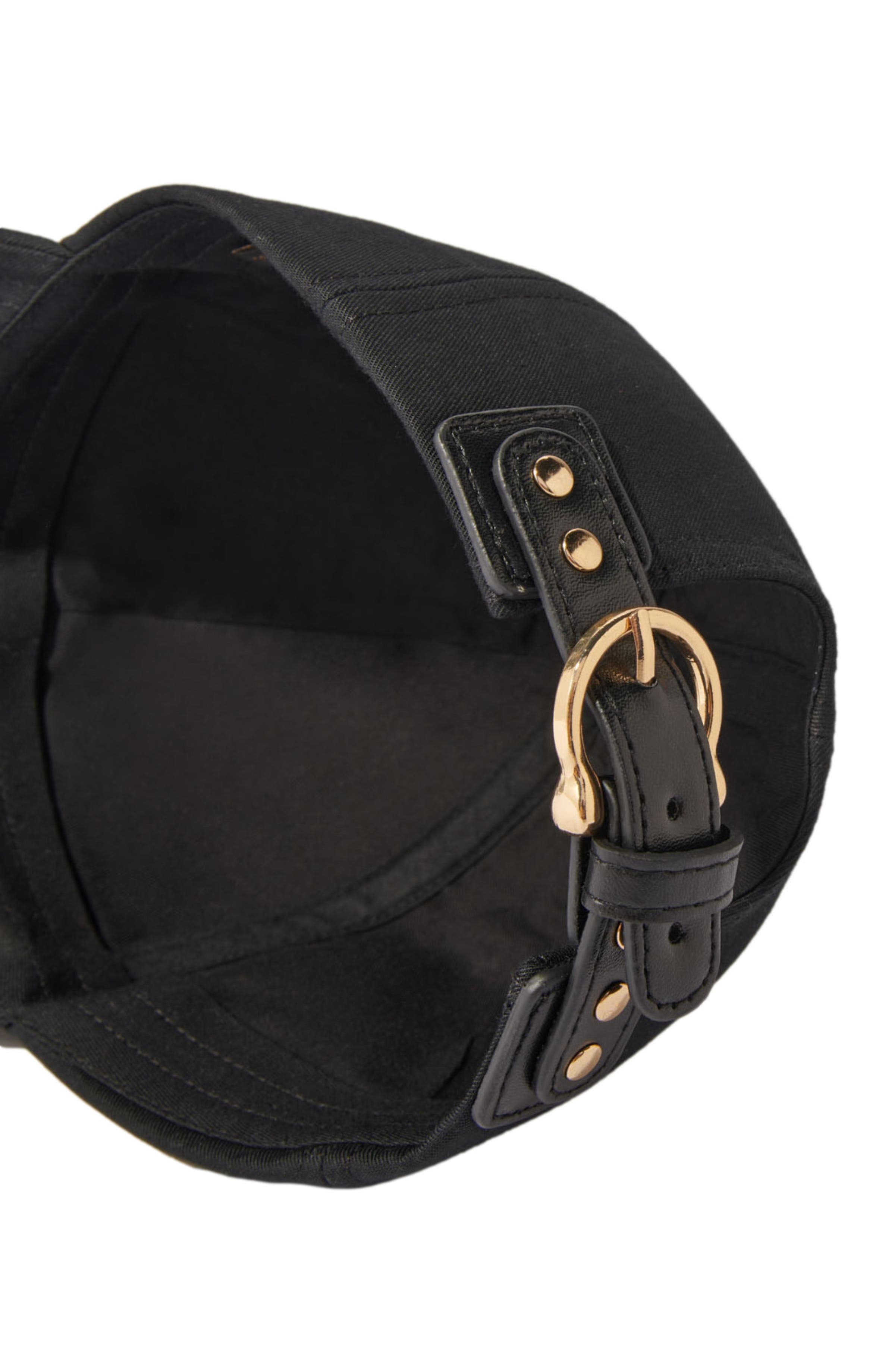 maje Cotton cap with gold-tone buckle in Black at Nordstrom - 5