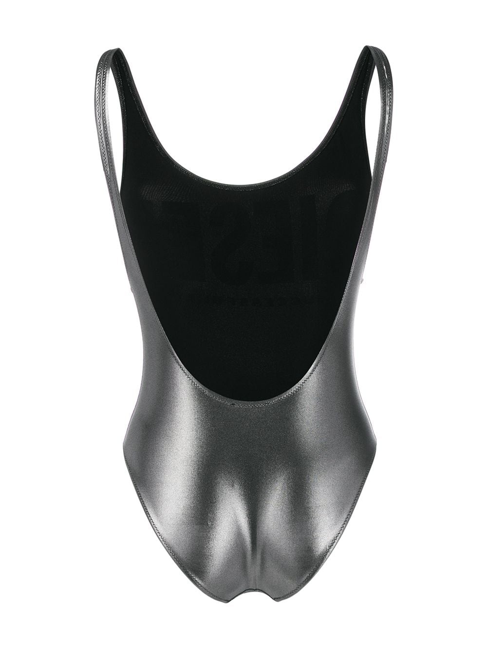 metallic finish logo detail swimsuit - 2