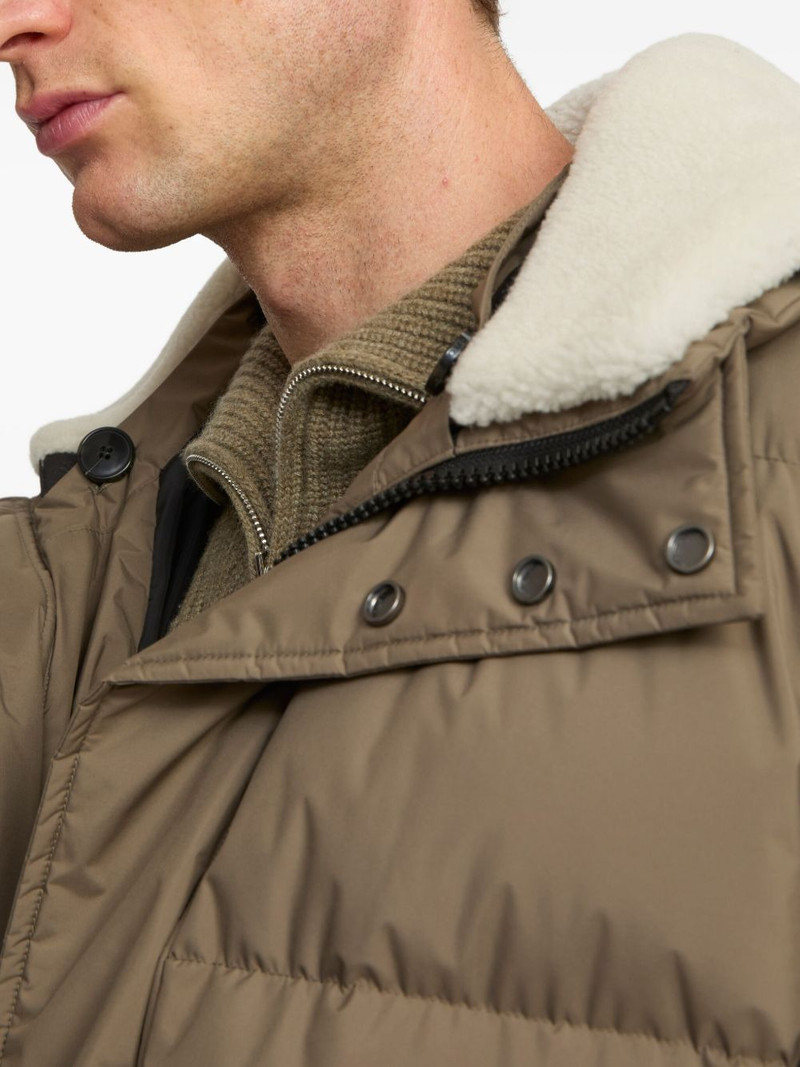 shearling-trimmed hooded padded coat 5