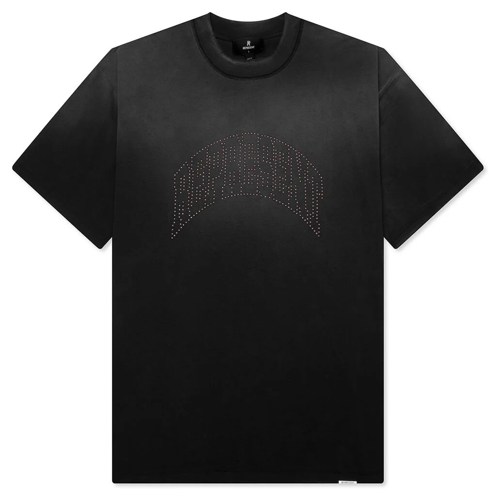 EMBELLISHED REPRESENT T-SHIRT - STAINED BLACK - 1