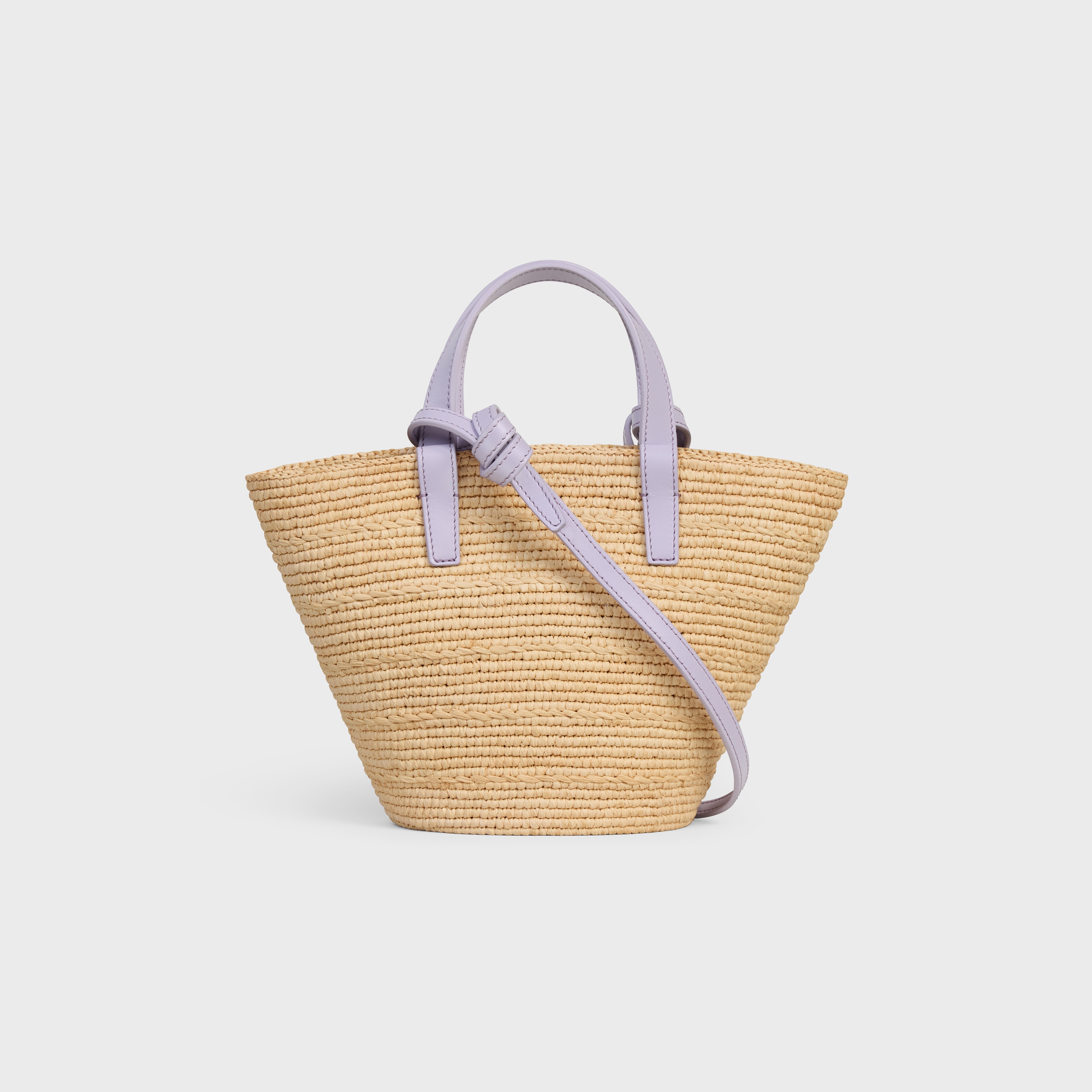 NANO SUPPLE CELINE CLASSIC PANIER IN RAFFIA AND CALFSKIN - 3