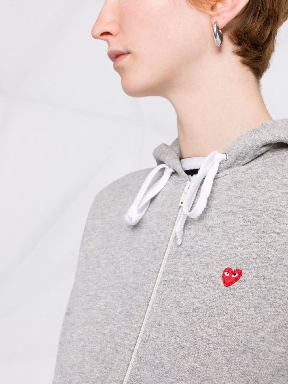 embroidered-motif zip-fastening hoodie - 5
