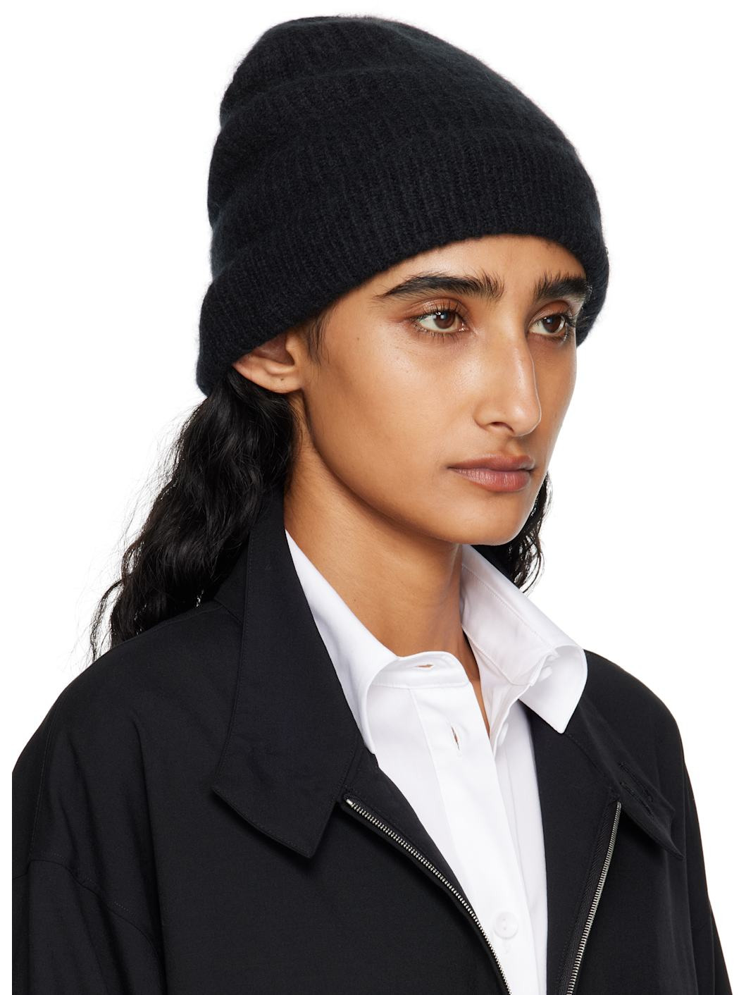 Black Cashmere Beanie - 2