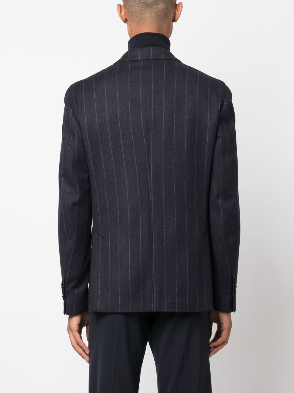 pinstriped double-breasted blazer - 4