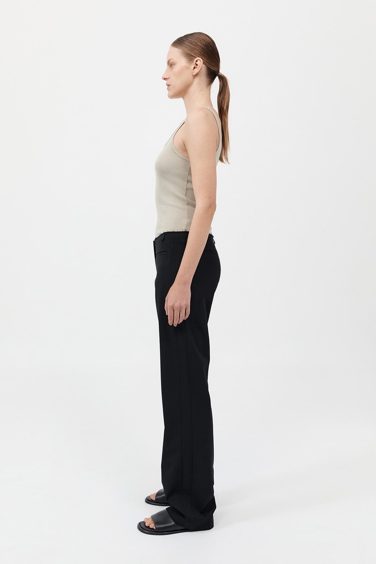 Raw Edge Pants - Black - 3