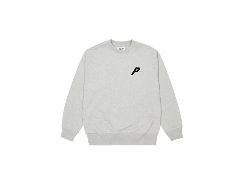 PALACE P-3 APPLIQUE CREW GREY MARL outlook