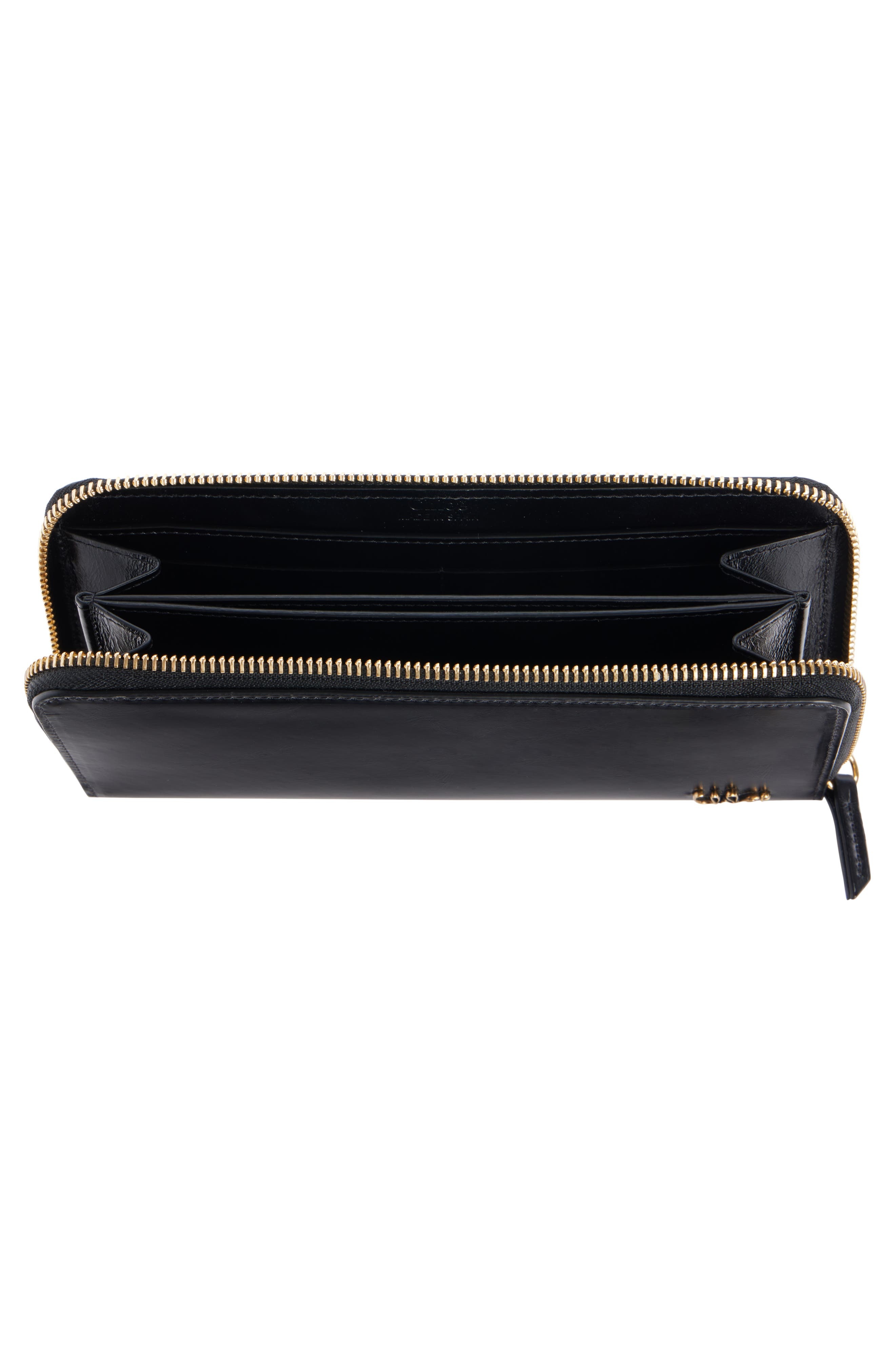 Chloé Iconic Shiny Leather Zip Long Wallet in Black at Nordstrom - 2
