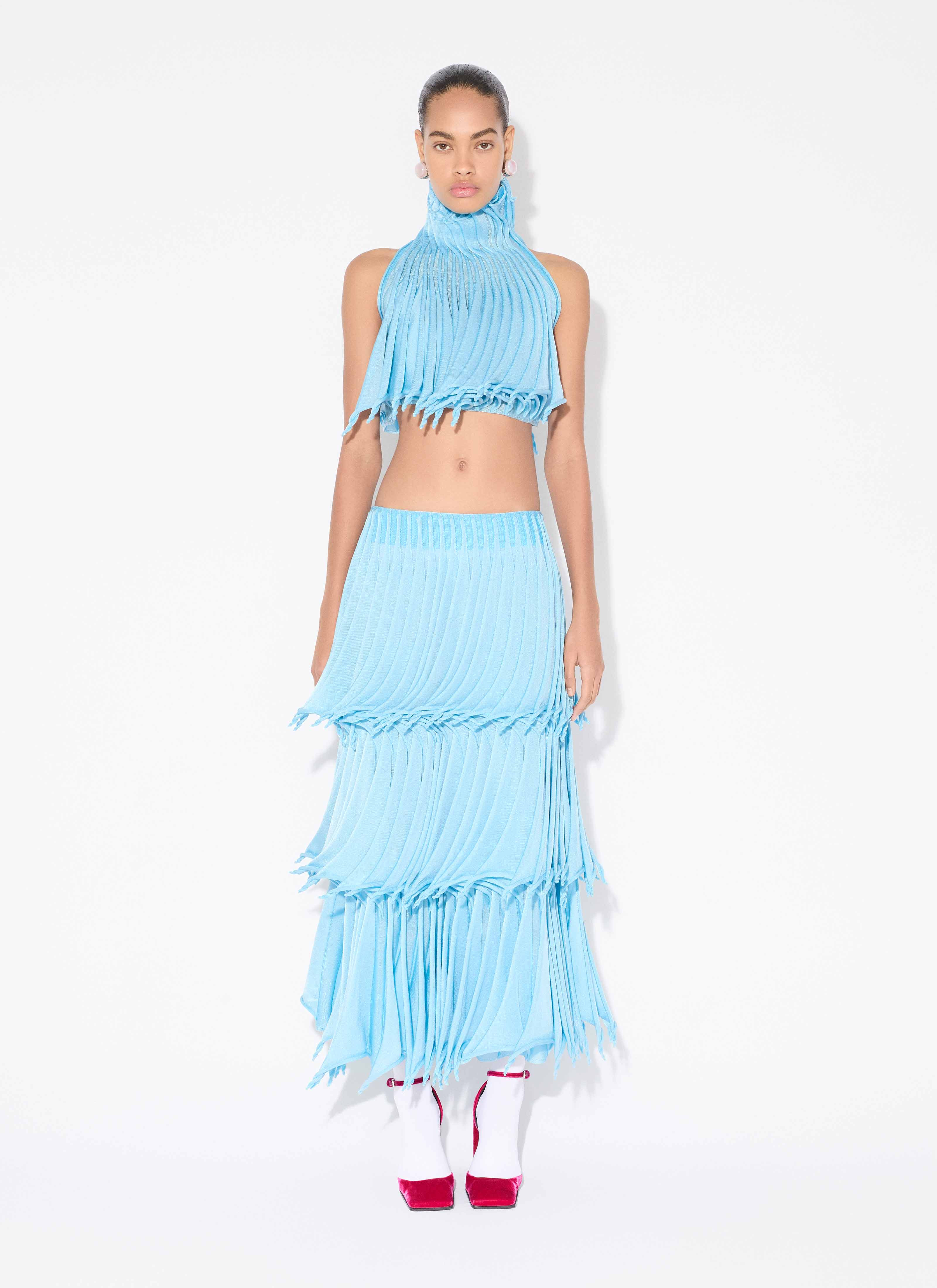 CUPS NYLON KNIT TAPERED SKIRT - 2