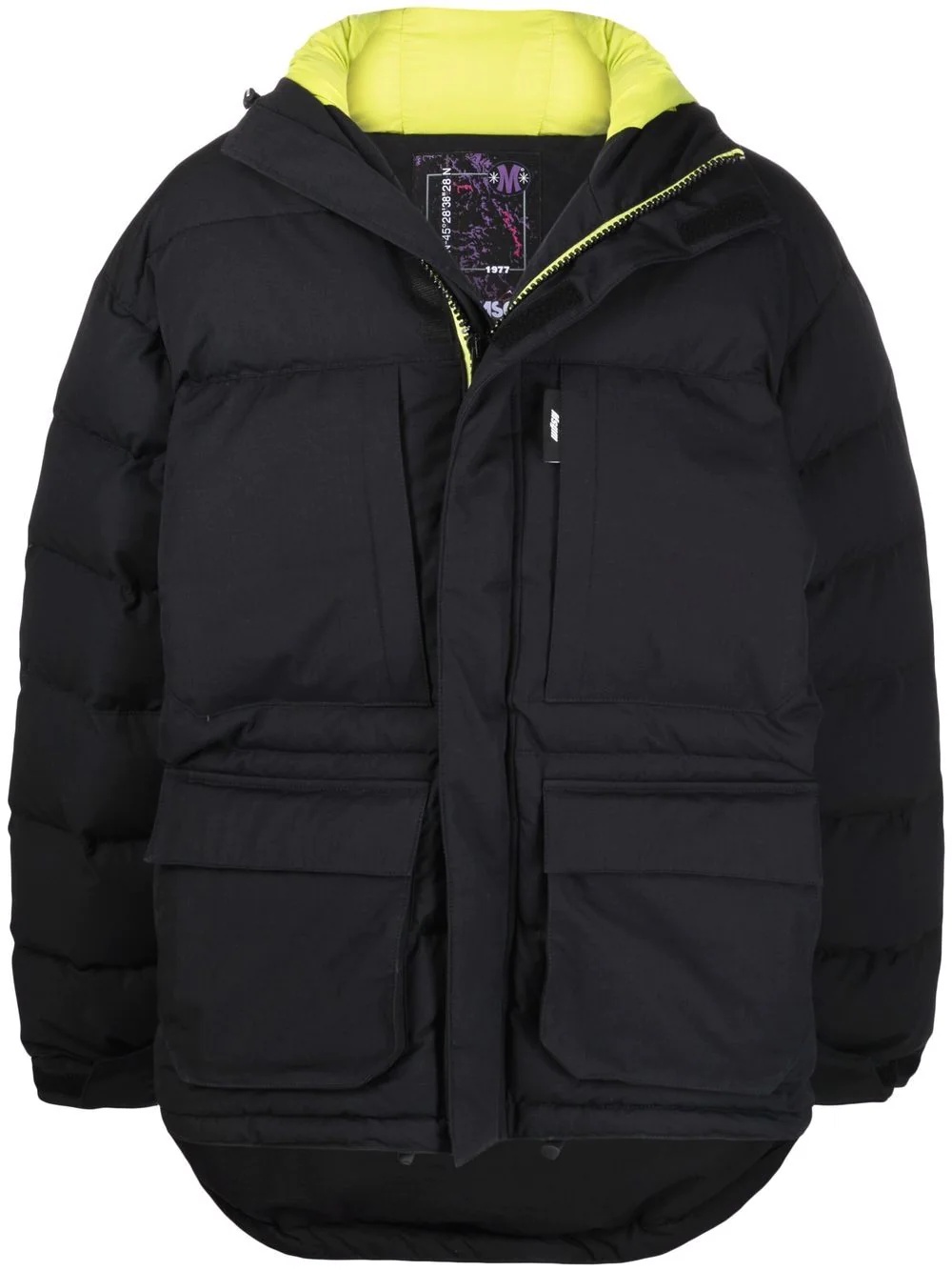 cargo-pocket padded coat - 1