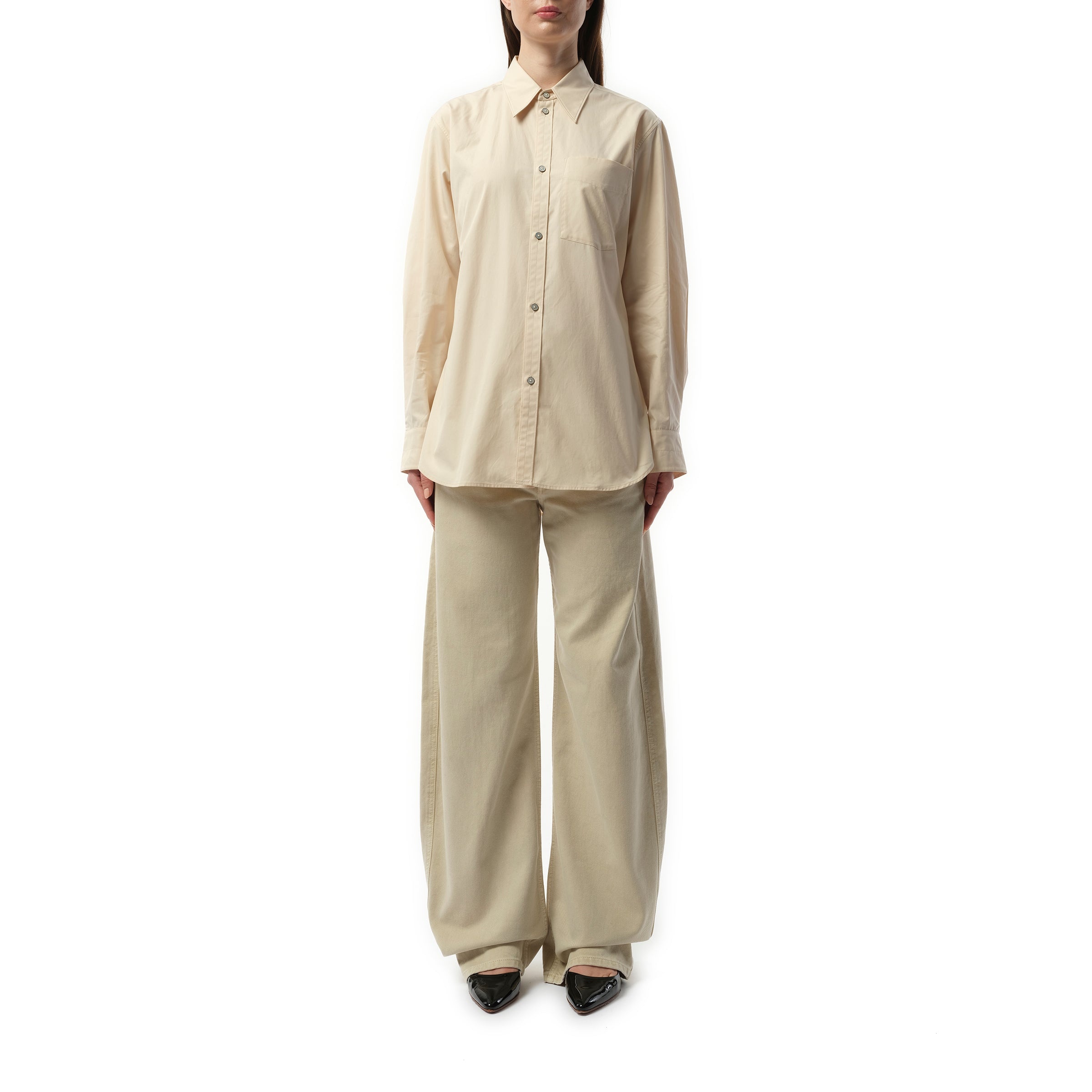 Fitted Shirt in Light Cream - 4