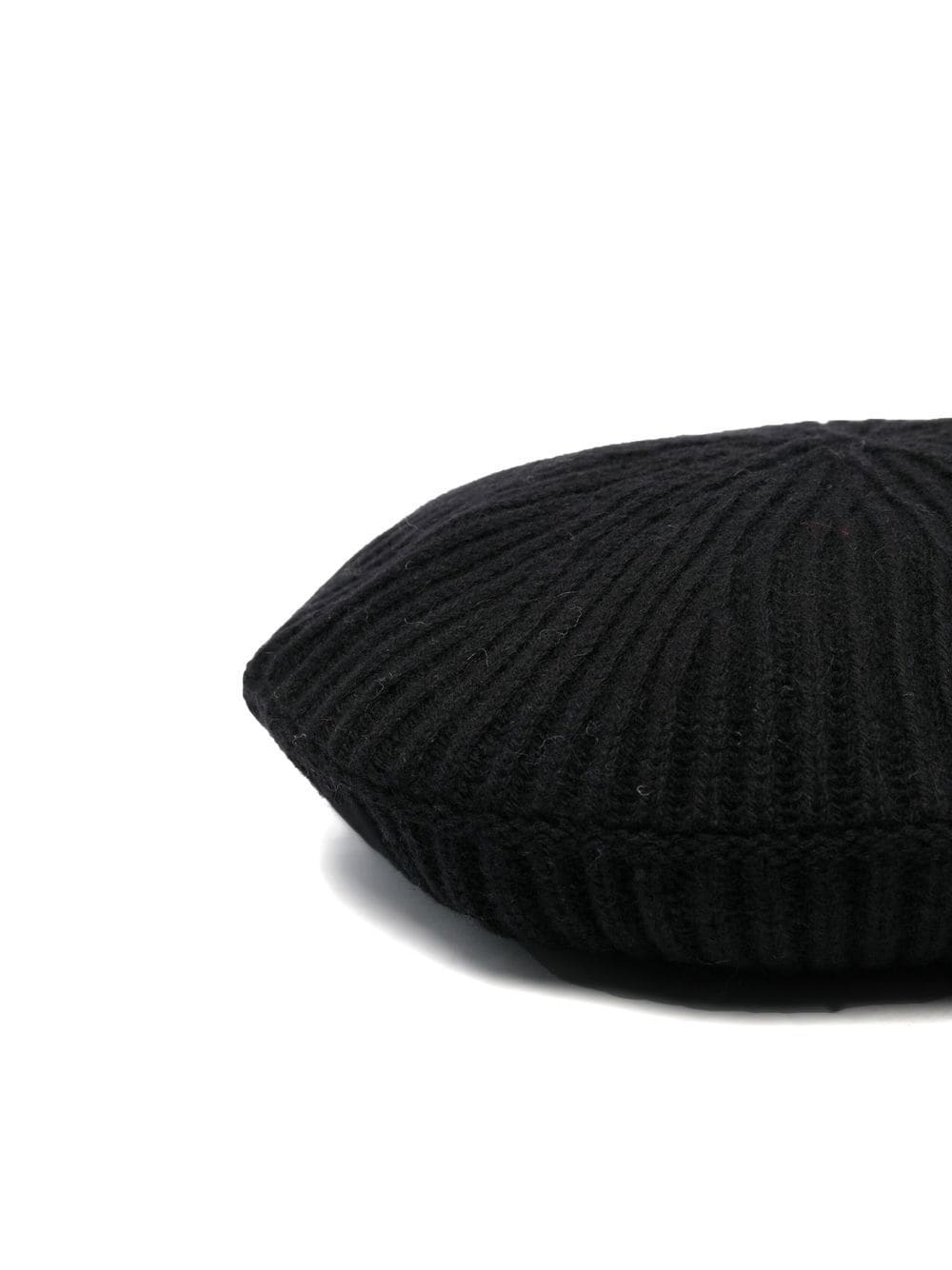 ribbed logo-patch beret - 2
