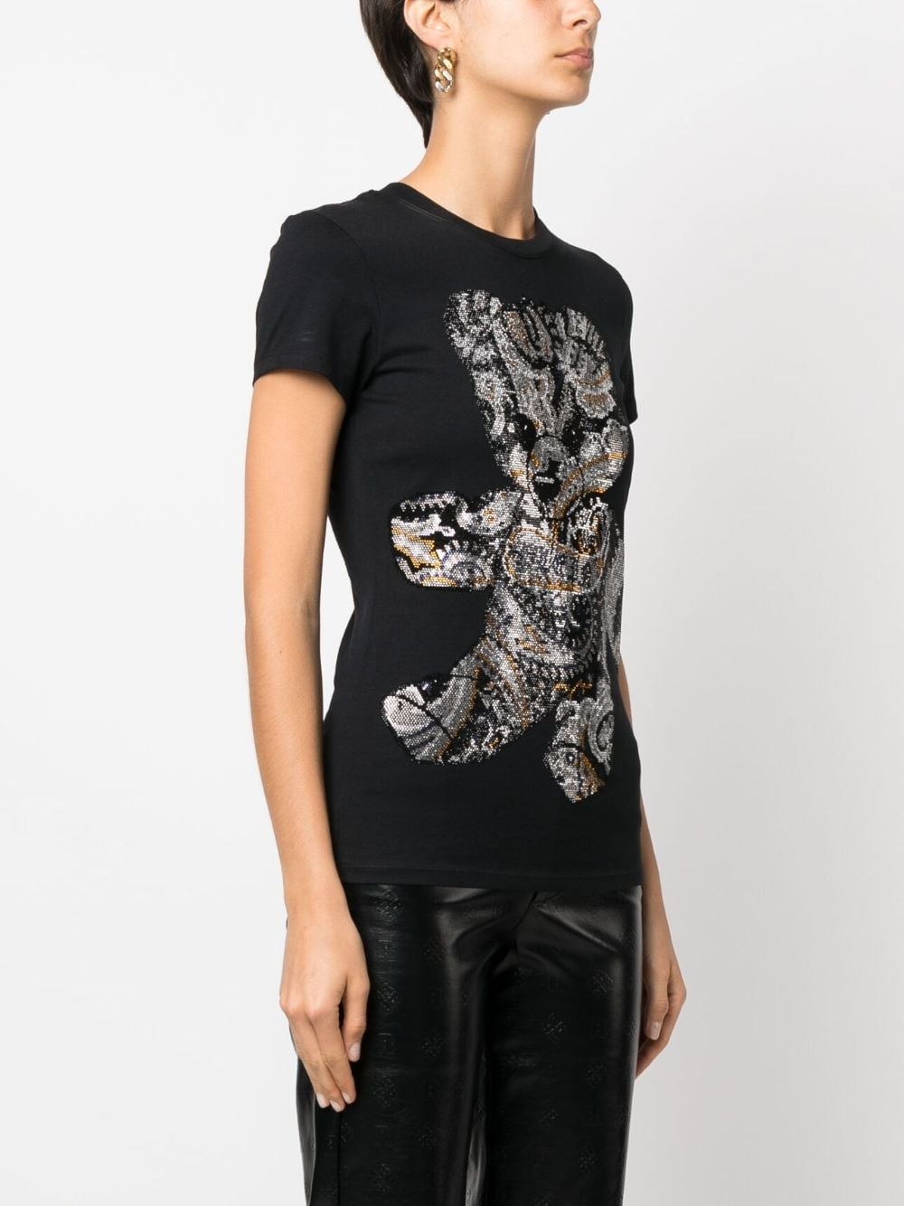 teddy bear rhinestone-embellished T-shirt - 3