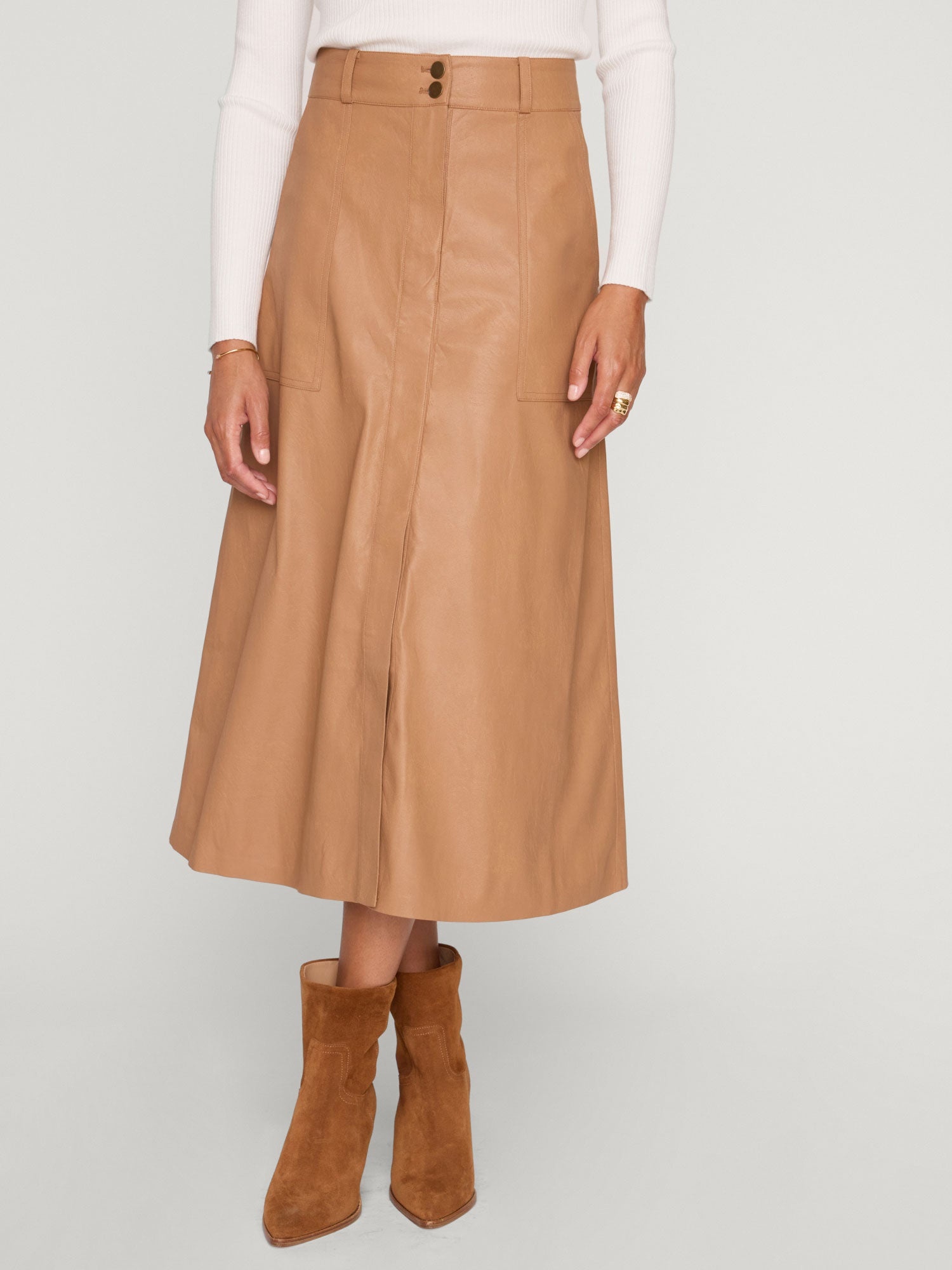 The Mica Vegan Leather Skirt - 1
