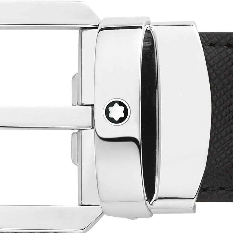 Montblanc Black/brown 30 mm reversible leather belt outlook