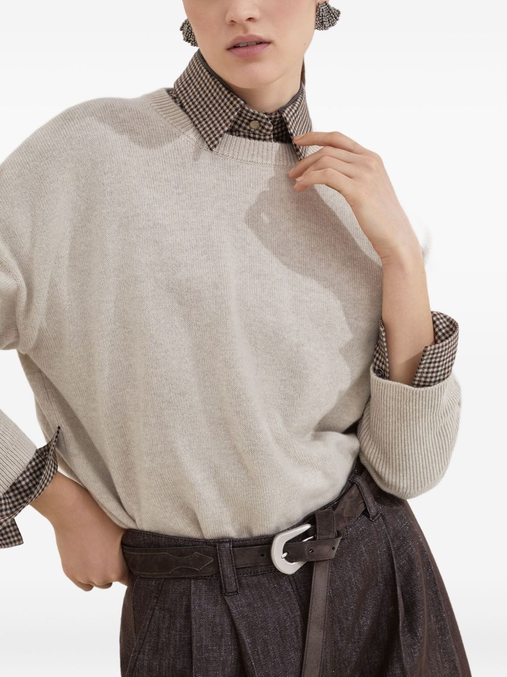 Monili-chain cashmere sweater - 6