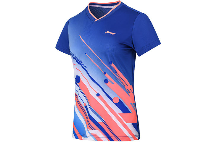 Li-Ning SS22 Table Tennis Series Casual Sports tournament Quick Dry Short Sleeve 'Blue' AAYS018-3 - 3
