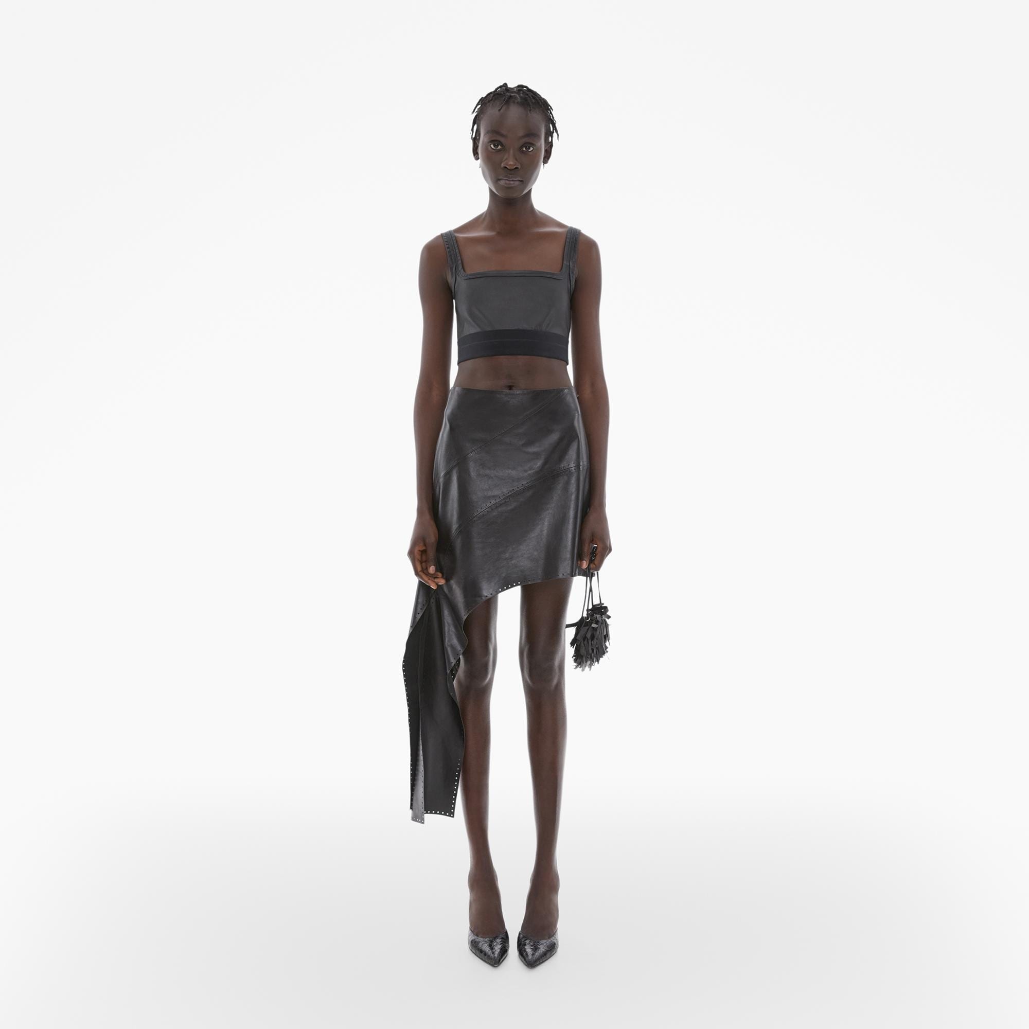 FAUX LEATHER BRA TOP - 2