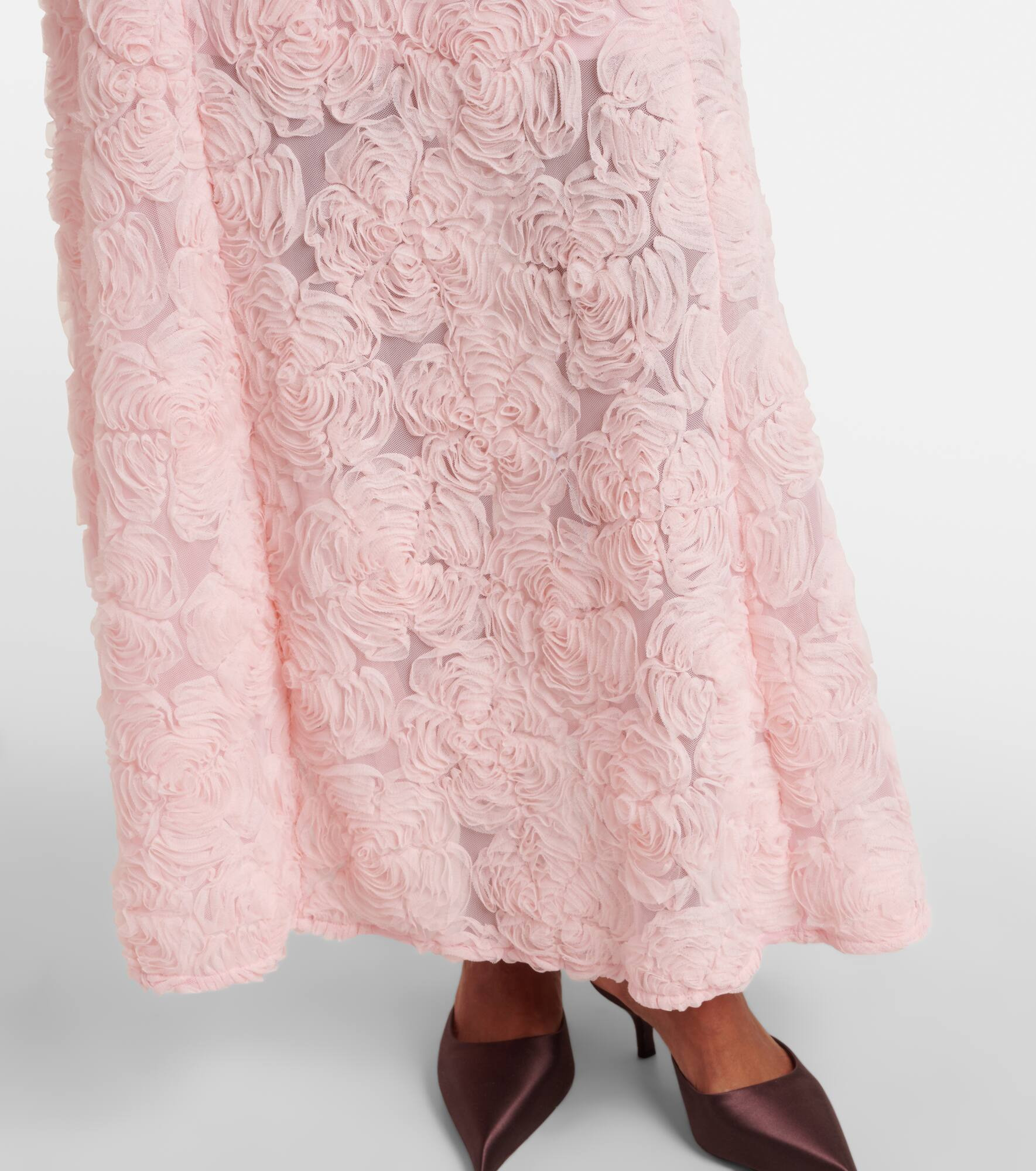 Floral mesh maxi dress - 5