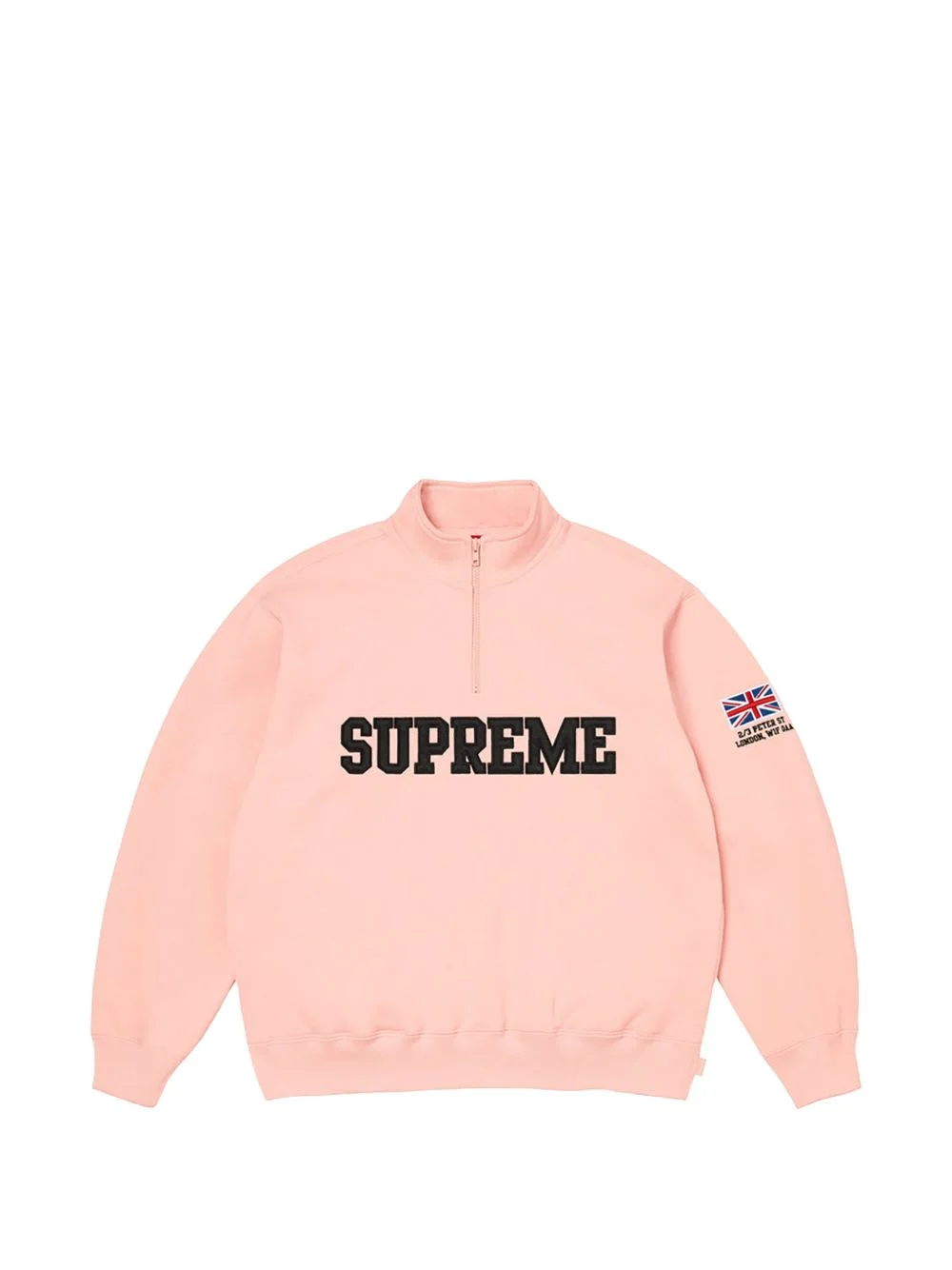 flag-detail half-zip sweatshirt - 1