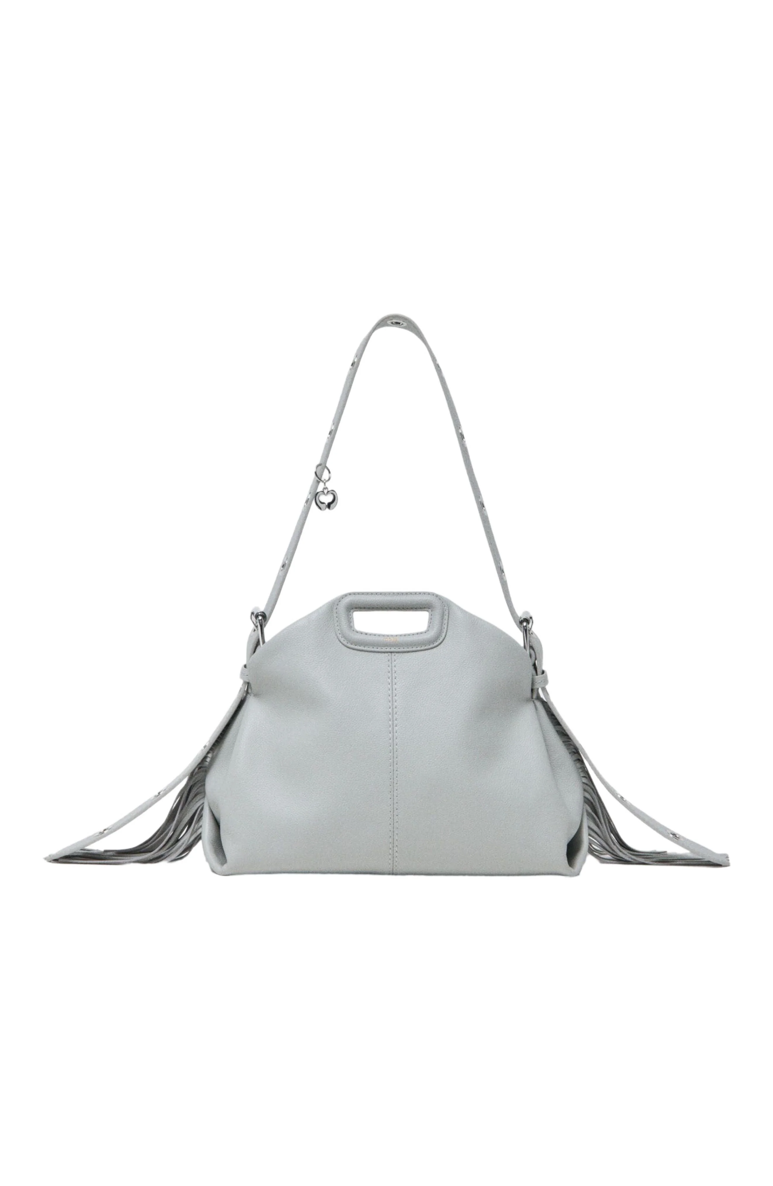 maje Grained leather Miss M bag in Light Grey at Nordstrom - 1